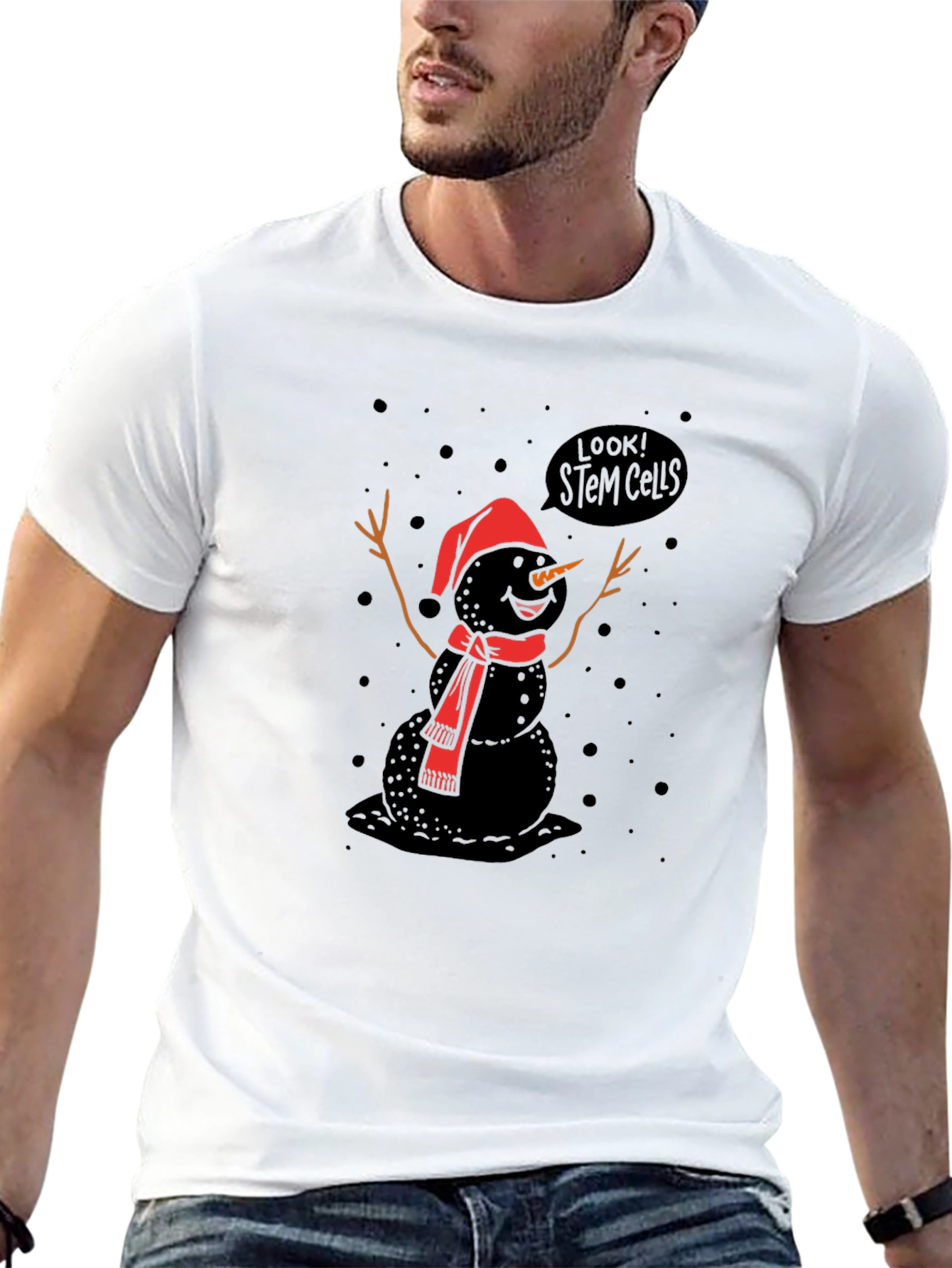 Look! Stem Cells Black Graphic Tee