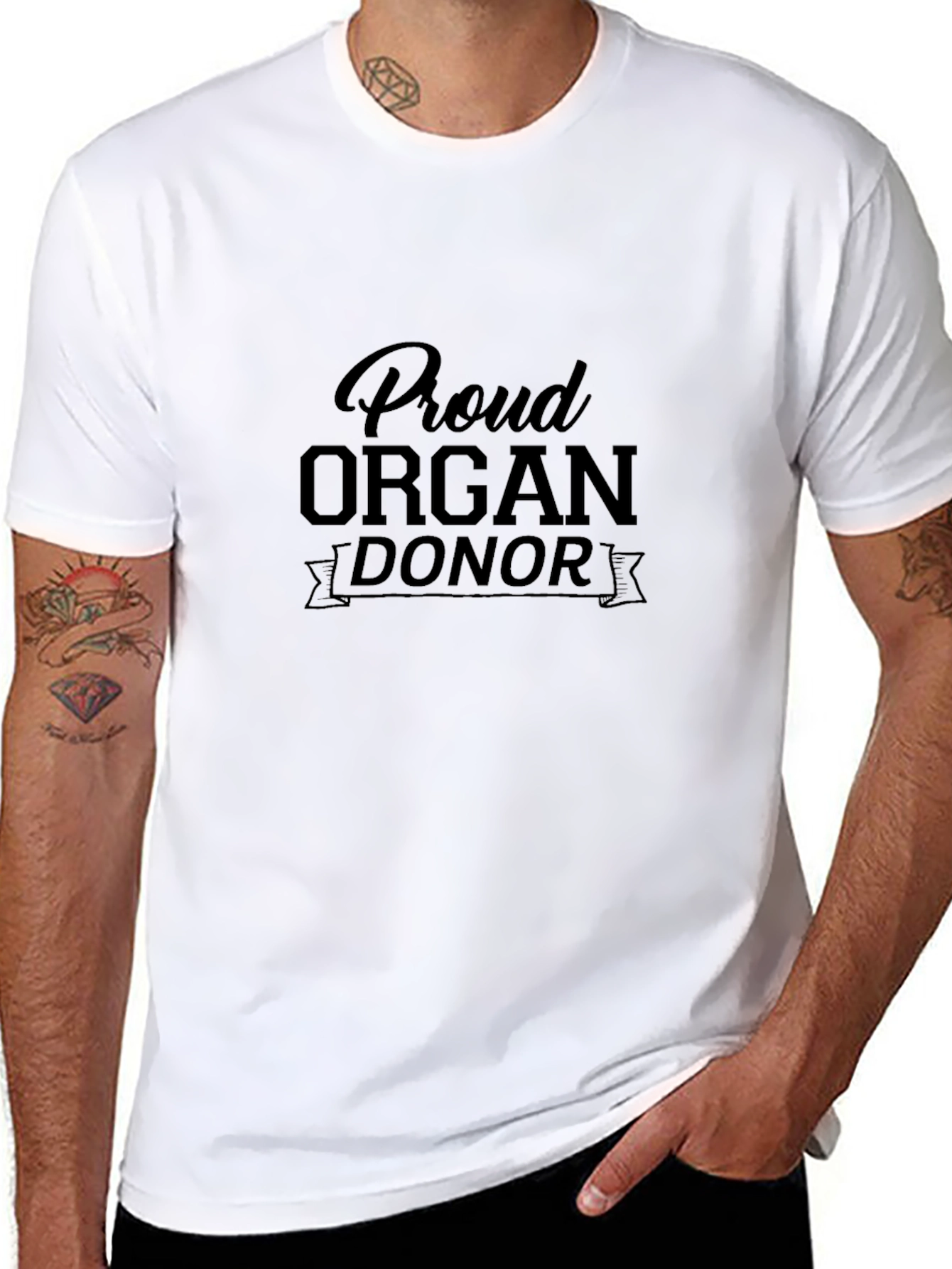 Proud Organ Donor Black Graphic T-Shirt