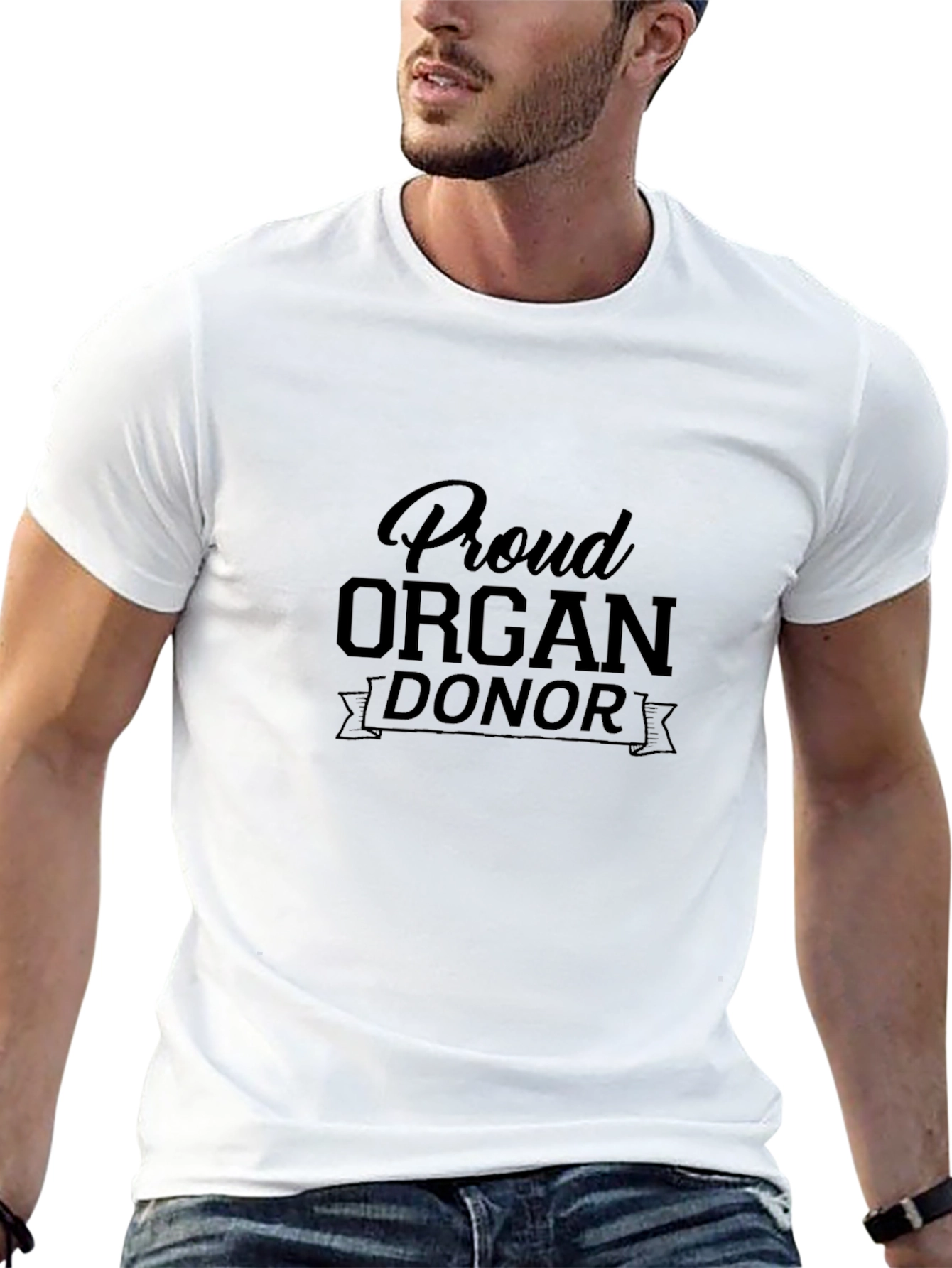 Proud Organ Donor Black Graphic T-Shirt