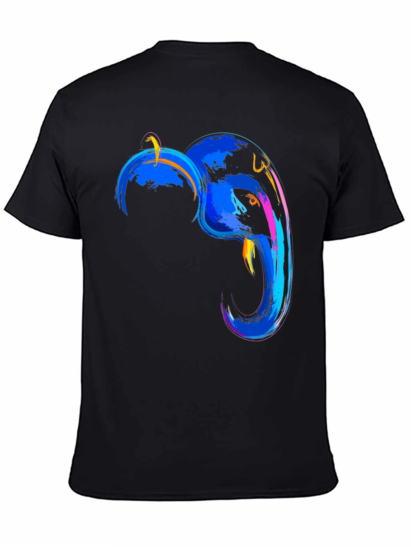 Abstract Elephant Graphic Tee - Mens Black T-Shirt