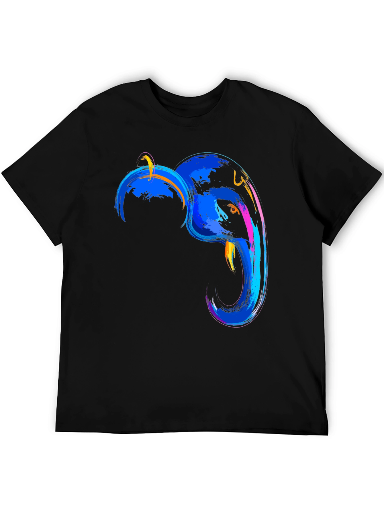 Abstract Elephant Graphic Tee - Mens Black T-Shirt