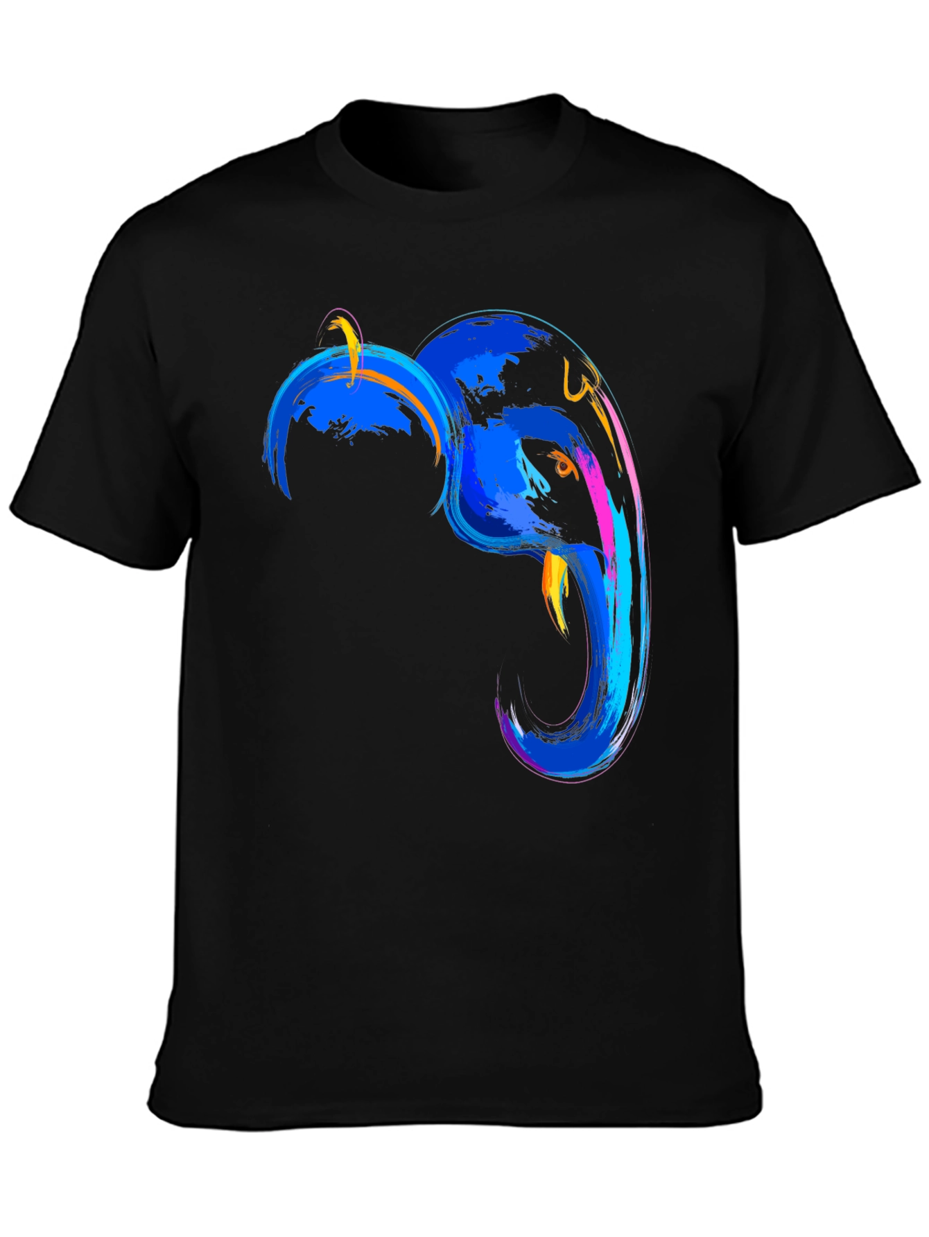 Abstract Elephant Graphic Tee - Mens Black T-Shirt