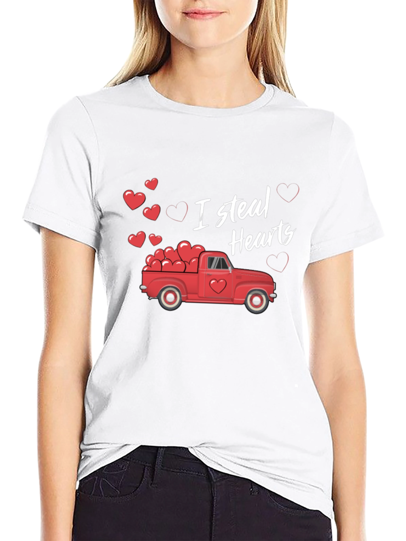 I Steal Hearts Valentines Day Truck Graphic Tee