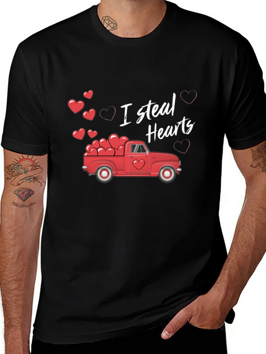 I Steal Hearts Valentines Day Truck Graphic Tee