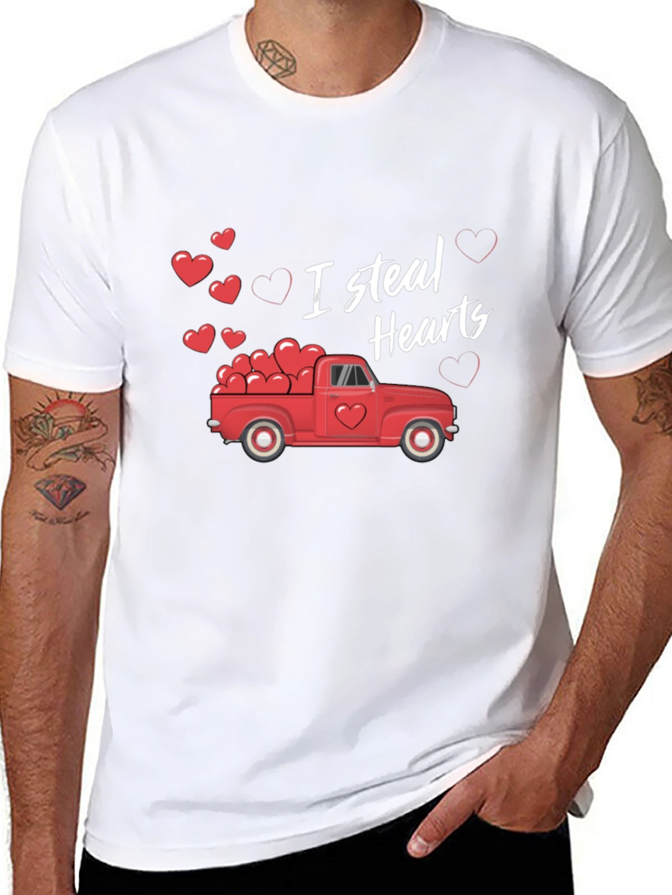 I Steal Hearts Valentines Day Truck Graphic Tee