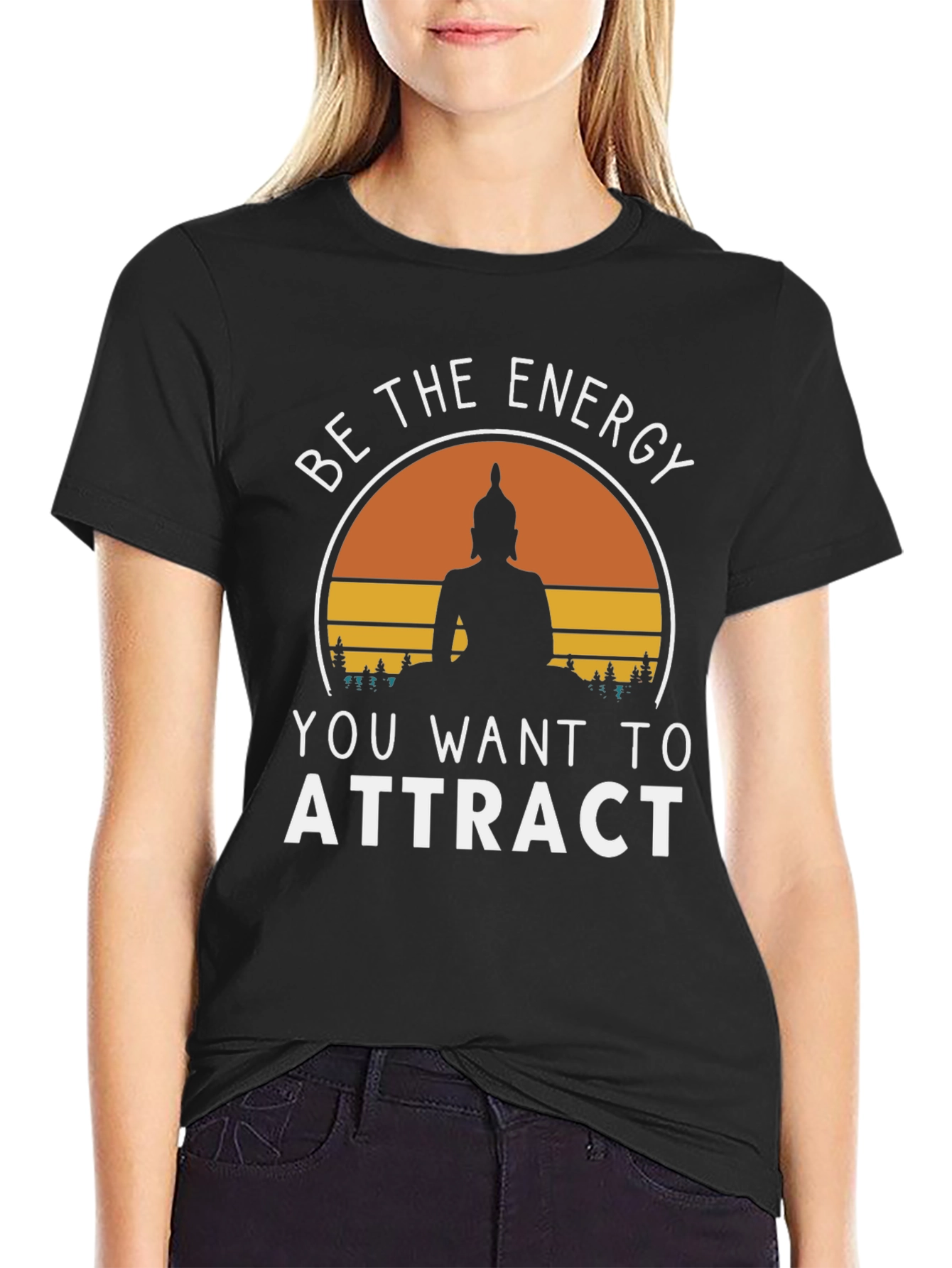 Energy Attract T-Shirt - Buddha Silhouette