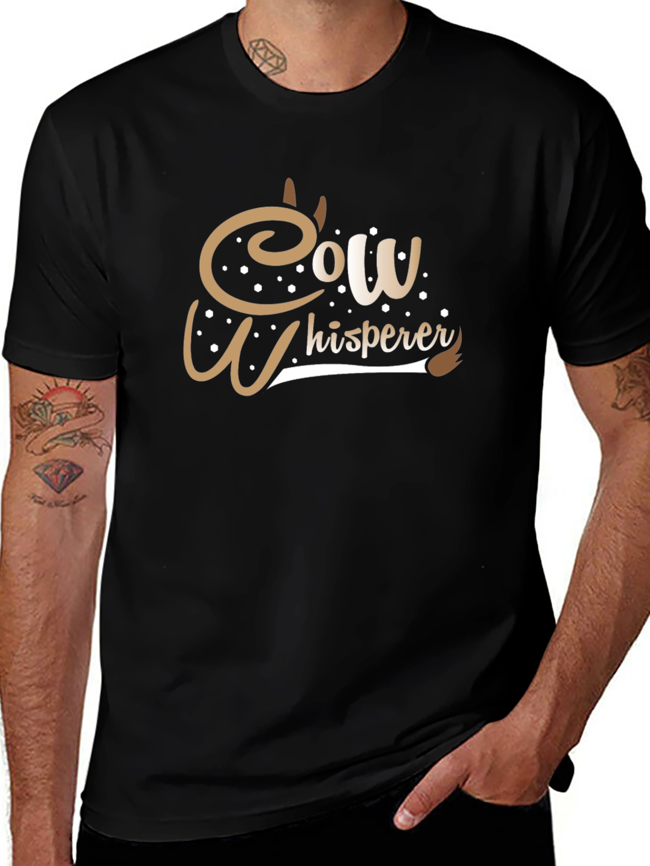 Cow Whisperer Graphic Tee - Unisex Black T-Shirt