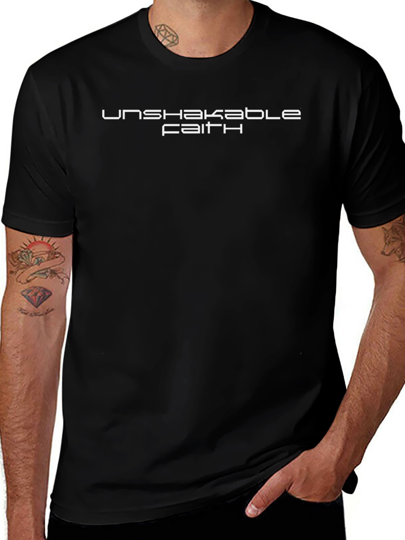 Unshakable Faith Black T-Shirt - Modern Graphic Tee