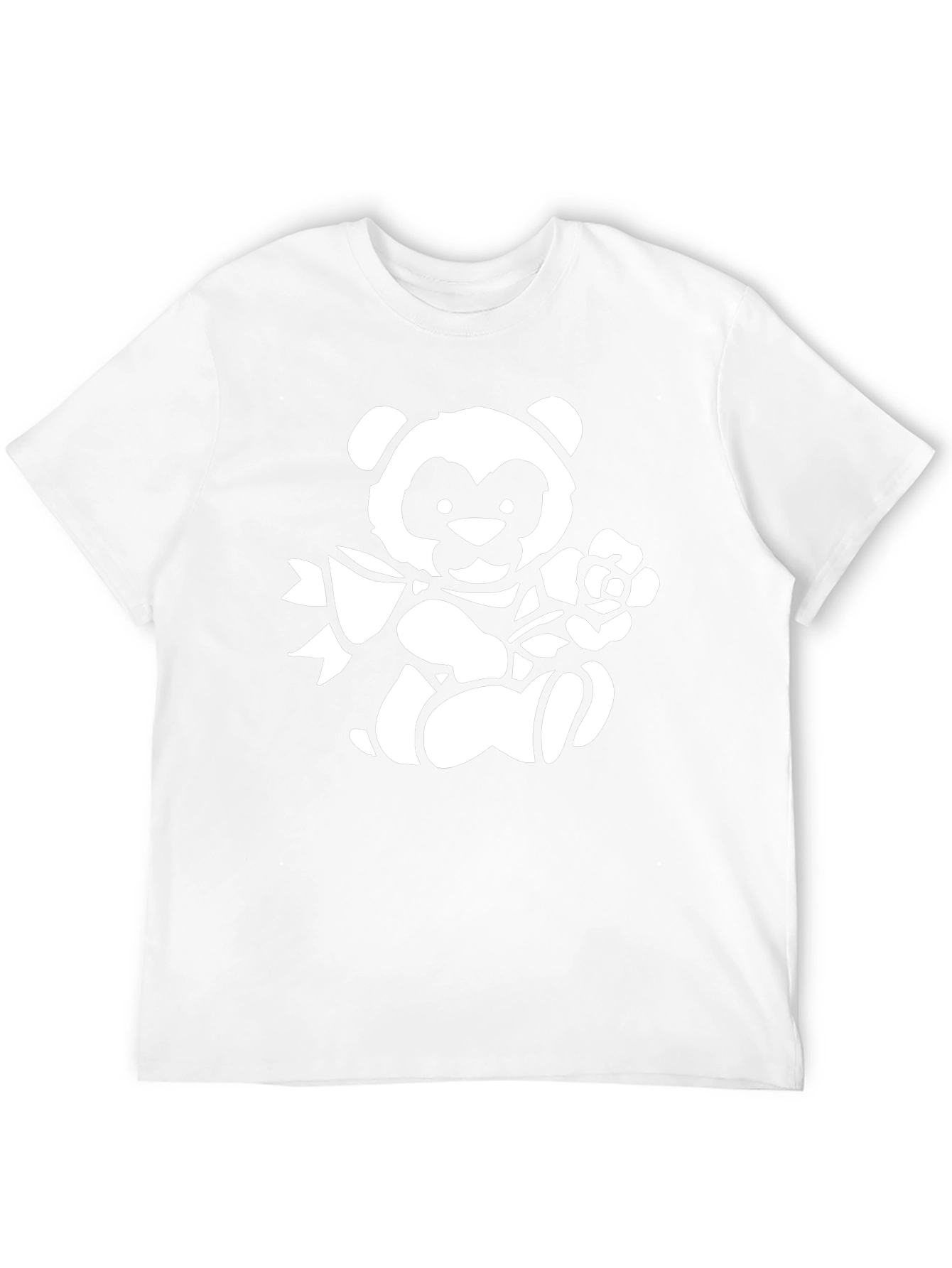 Cute Panda Bear Graphic Print T-Shirt - Black