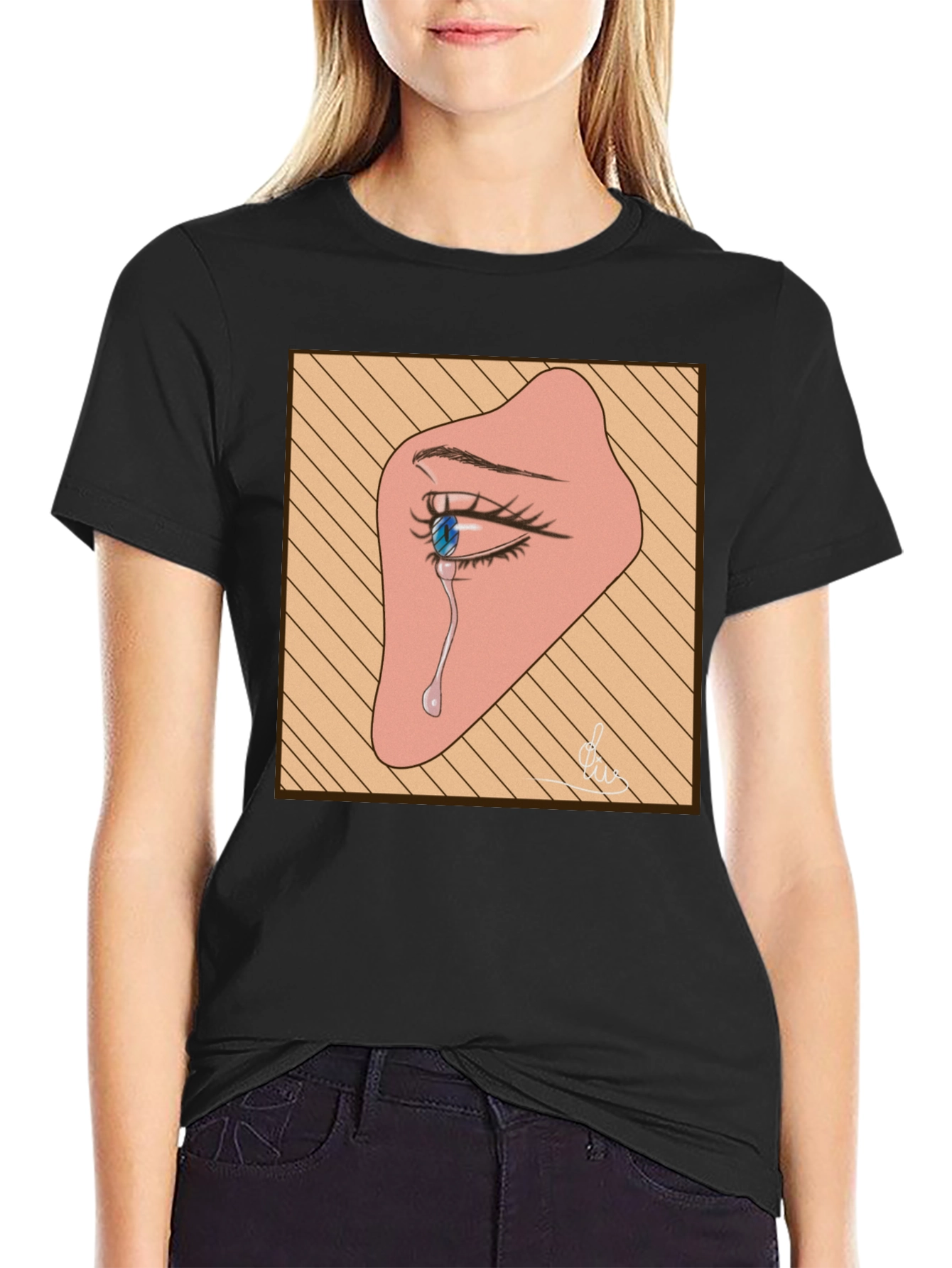 Emotional Eye Graphic Tee - Black