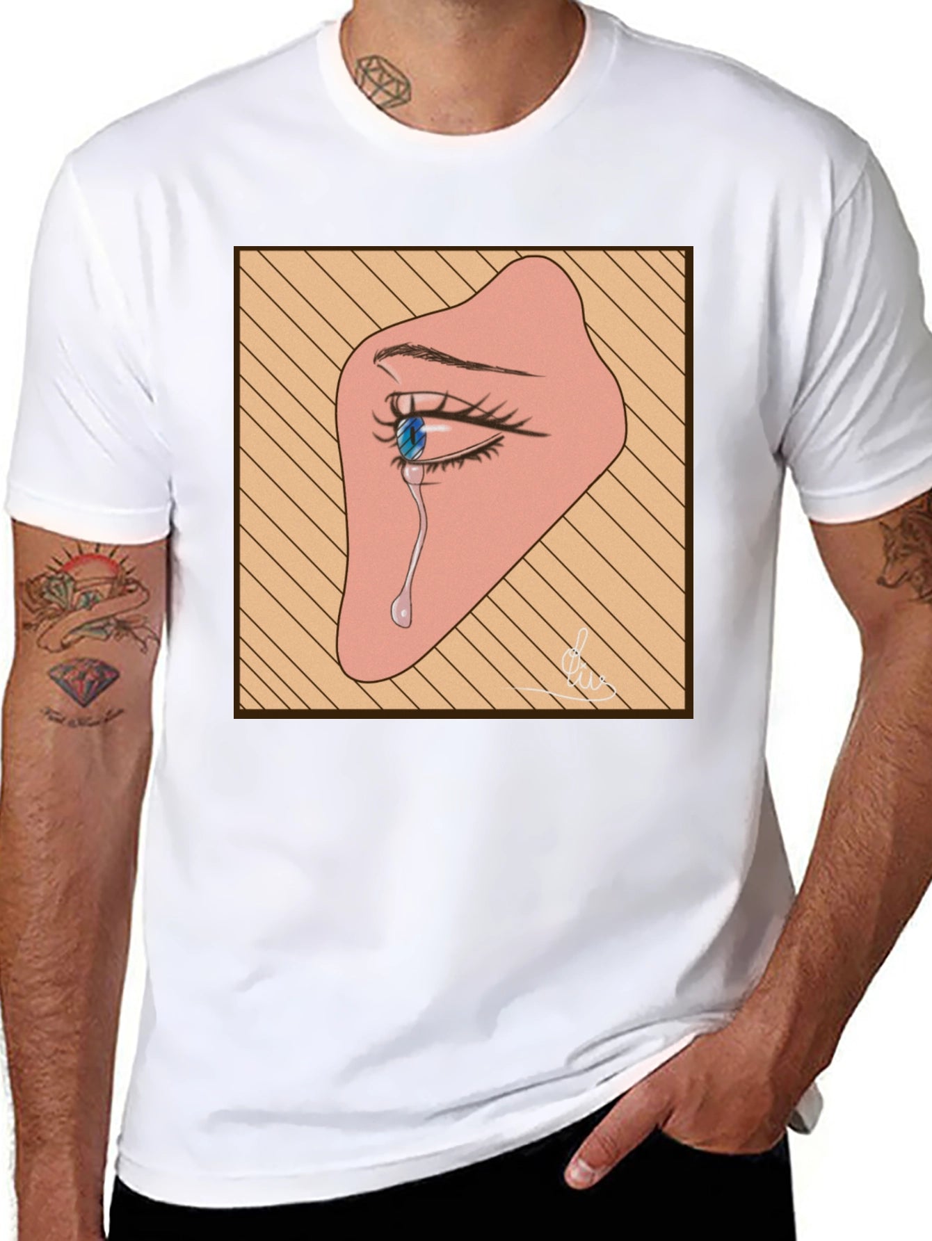 Emotional Eye Graphic Tee - Black