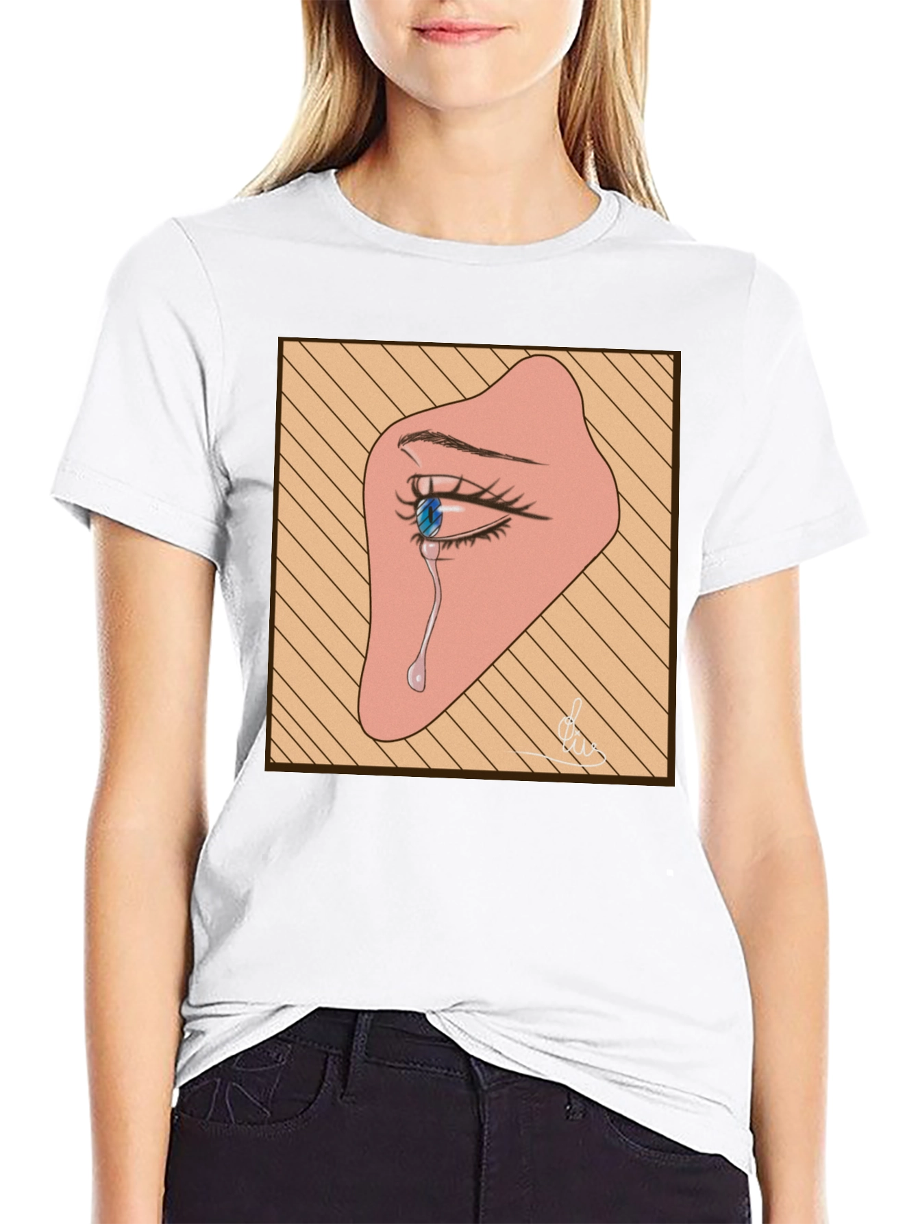 Emotional Eye Graphic Tee - Black