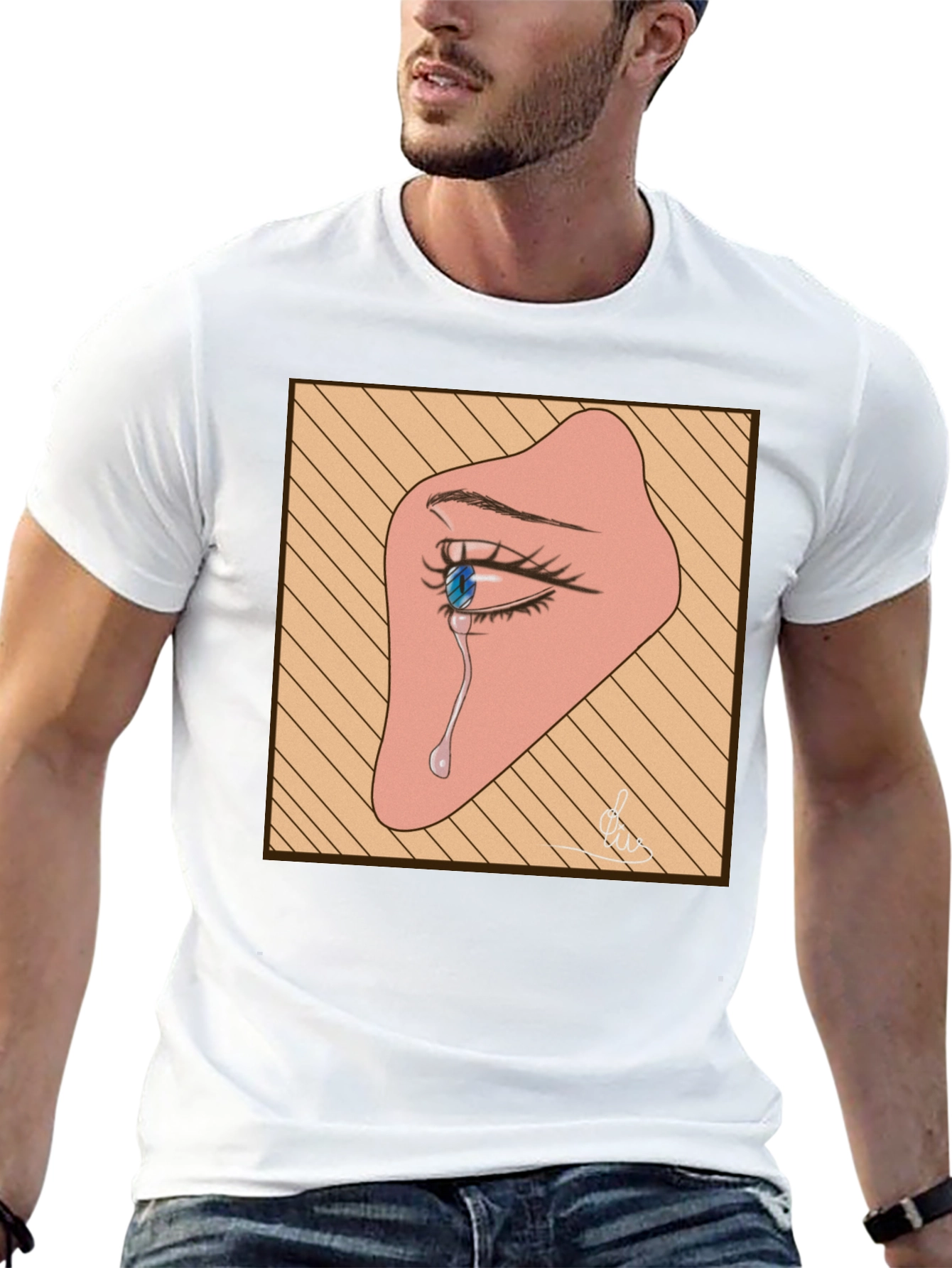 Emotional Eye Graphic Tee - Black