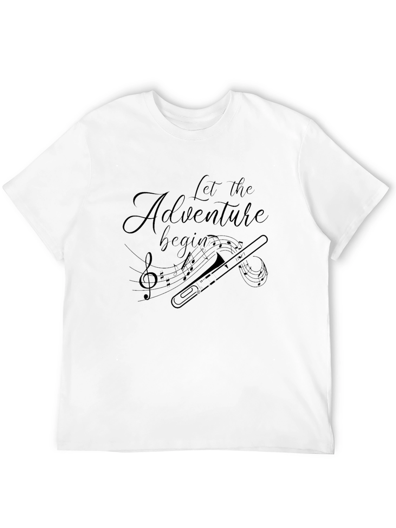 Adventure Begins Trombone Graphic Tee - Black
