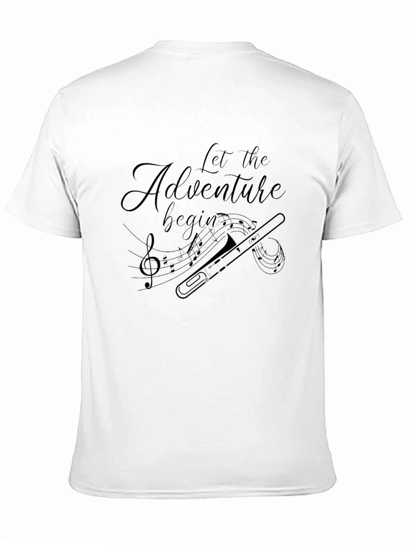 Adventure Begins Trombone Graphic Tee - Black