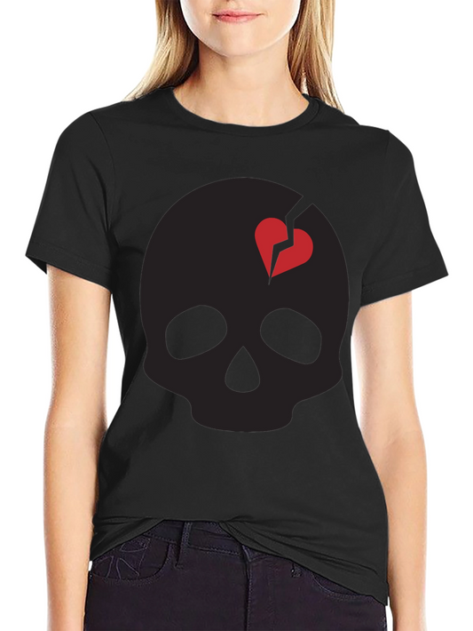 Skull With Broken Heart Graphic Tee