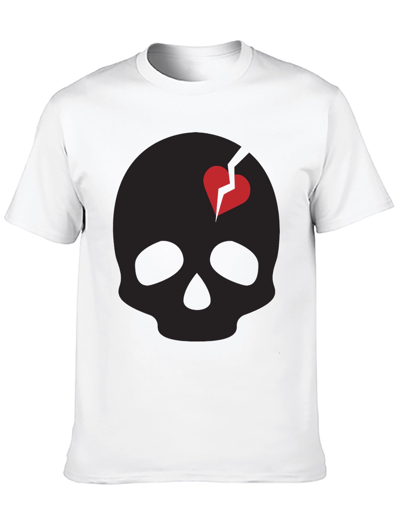 Skull With Broken Heart Graphic Tee