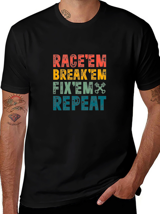 Raceem Breakem Fixem Repeat Graphic Tee