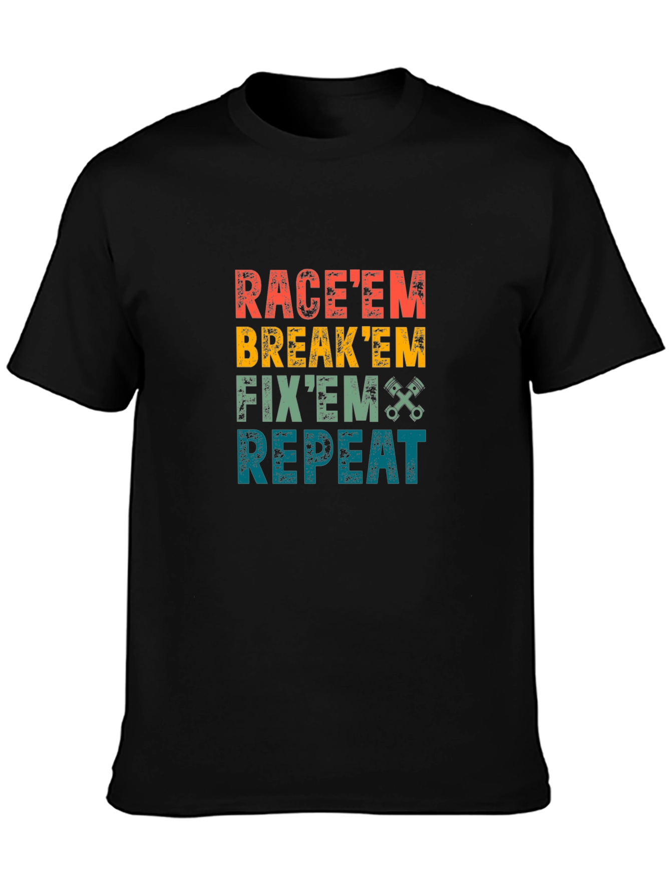 Raceem Breakem Fixem Repeat Graphic Tee
