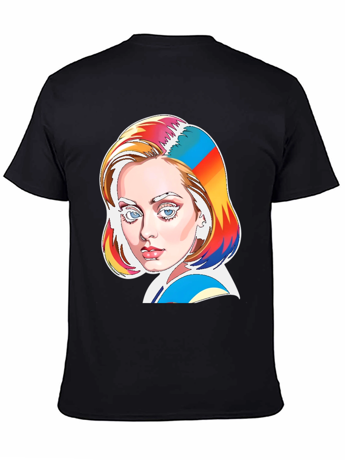 Vibrant Adele Pop Art Black T-Shirt