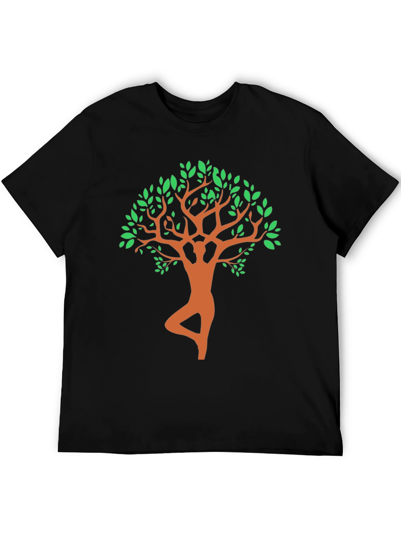 Yoga Tree Pose Graphic Tee - Black