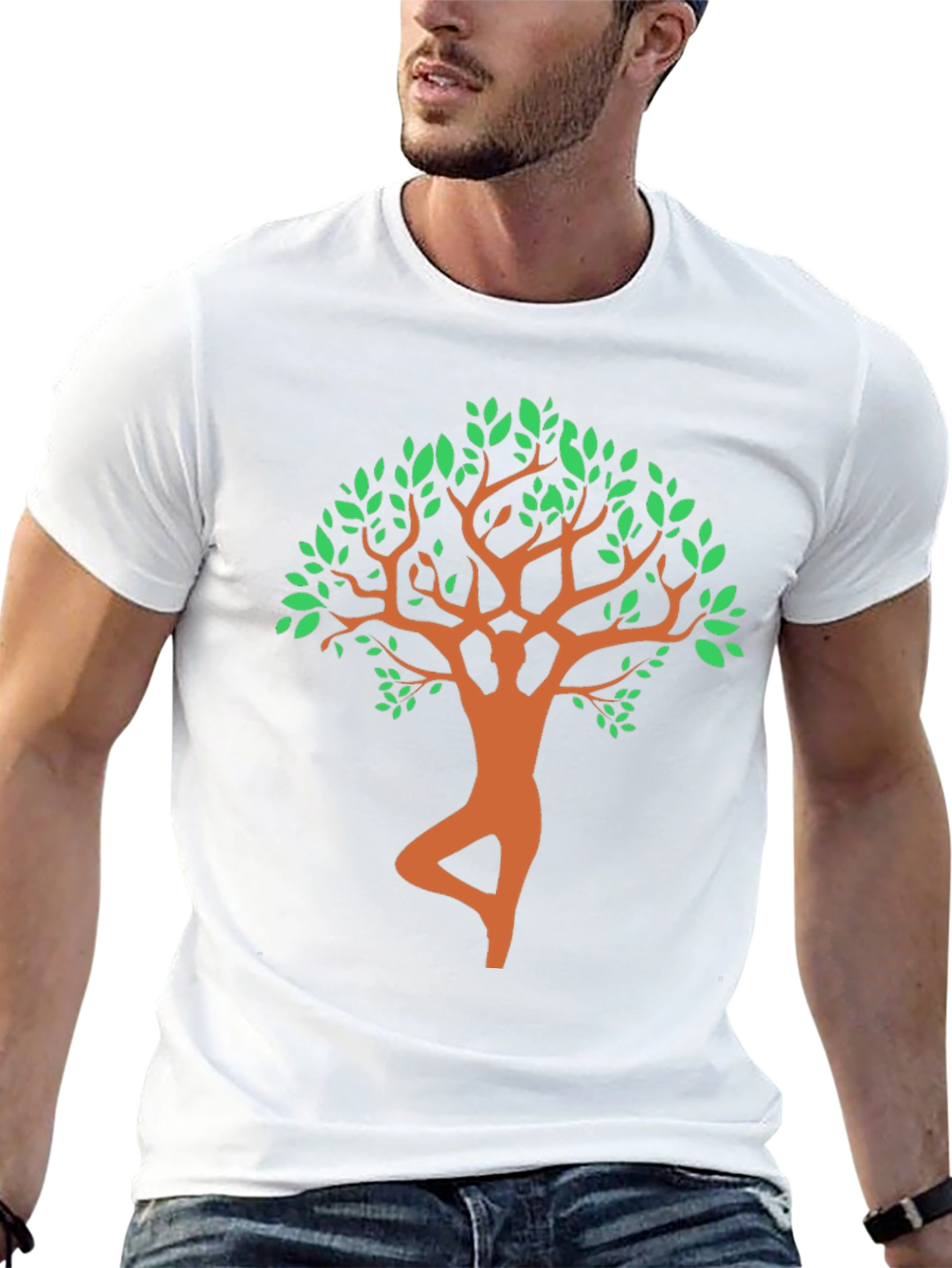 Yoga Tree Pose Graphic Tee - Black