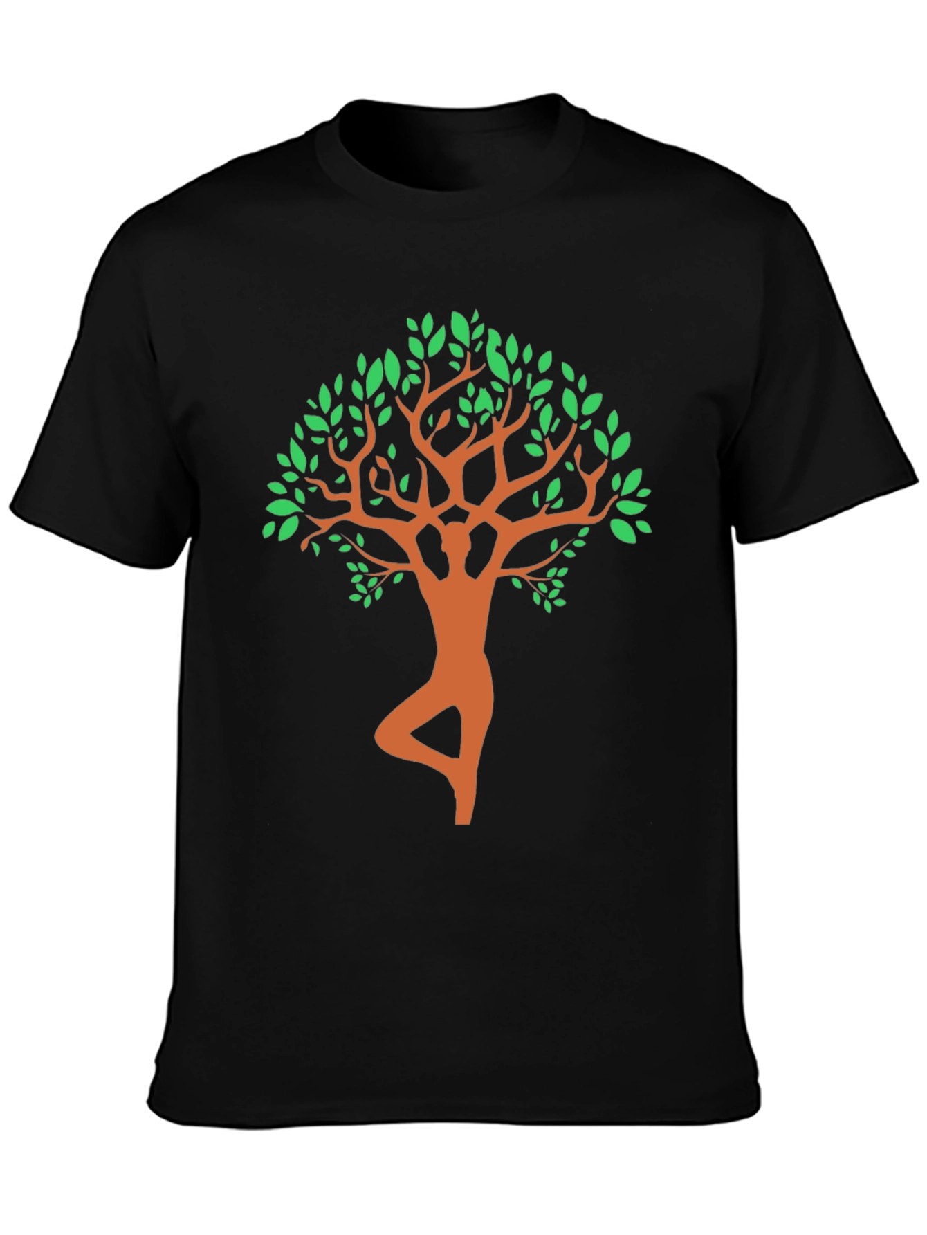 Yoga Tree Pose Graphic Tee - Black