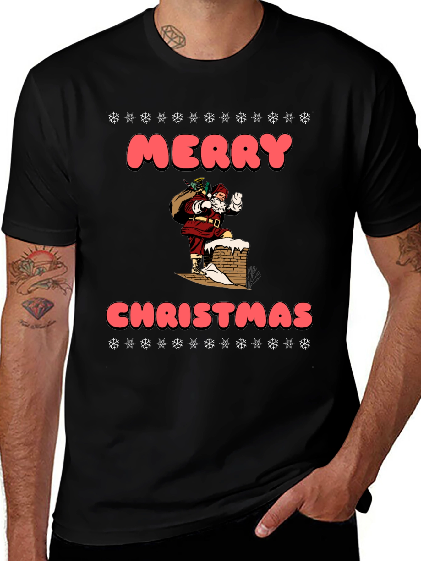 Merry Christmas Santa Chimney T-Shirt
