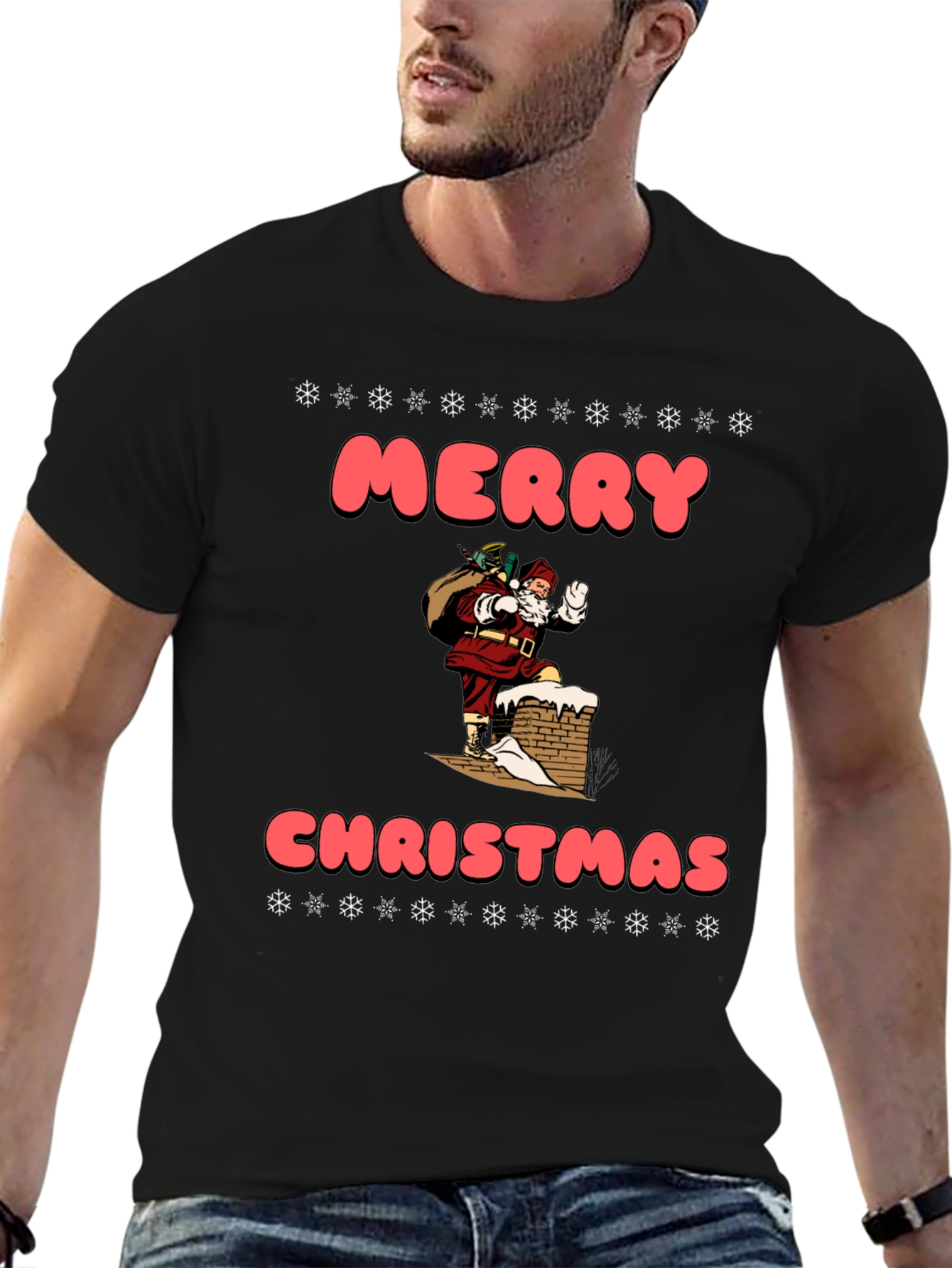 Merry Christmas Santa Chimney T-Shirt