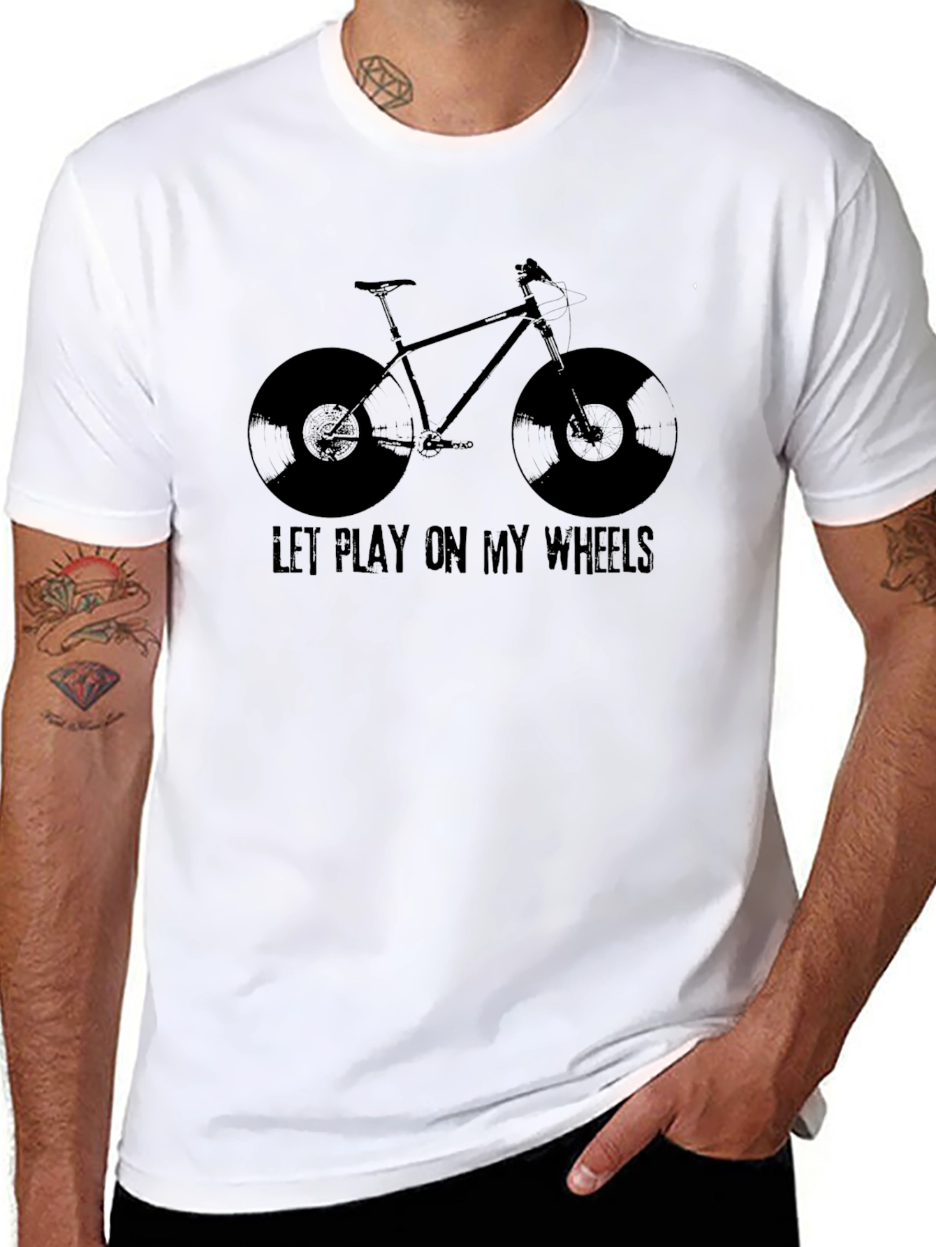 Let Play on My Wheels Black T-Shirt