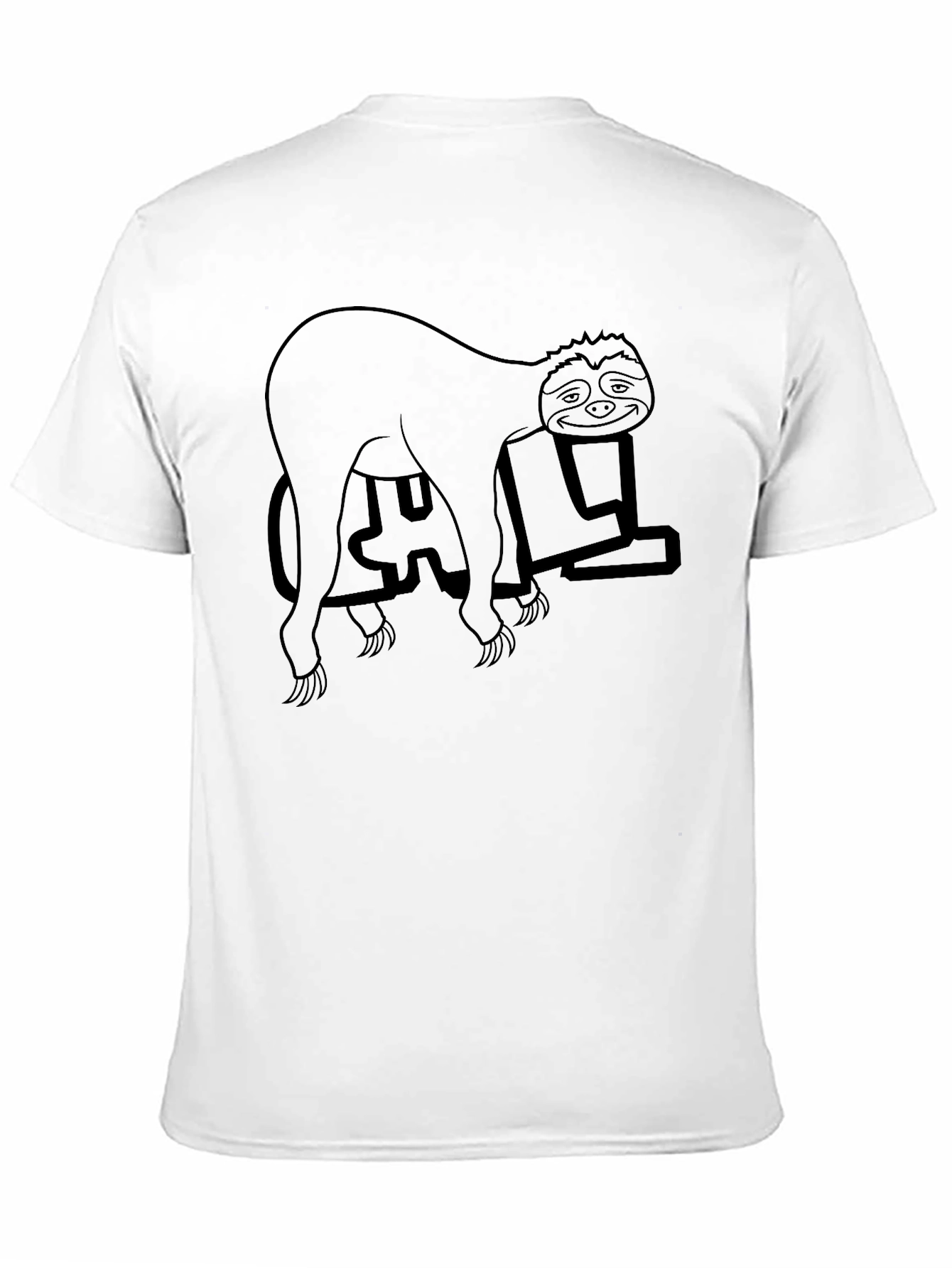 Sloth Doing Yoga Black T-Shirt