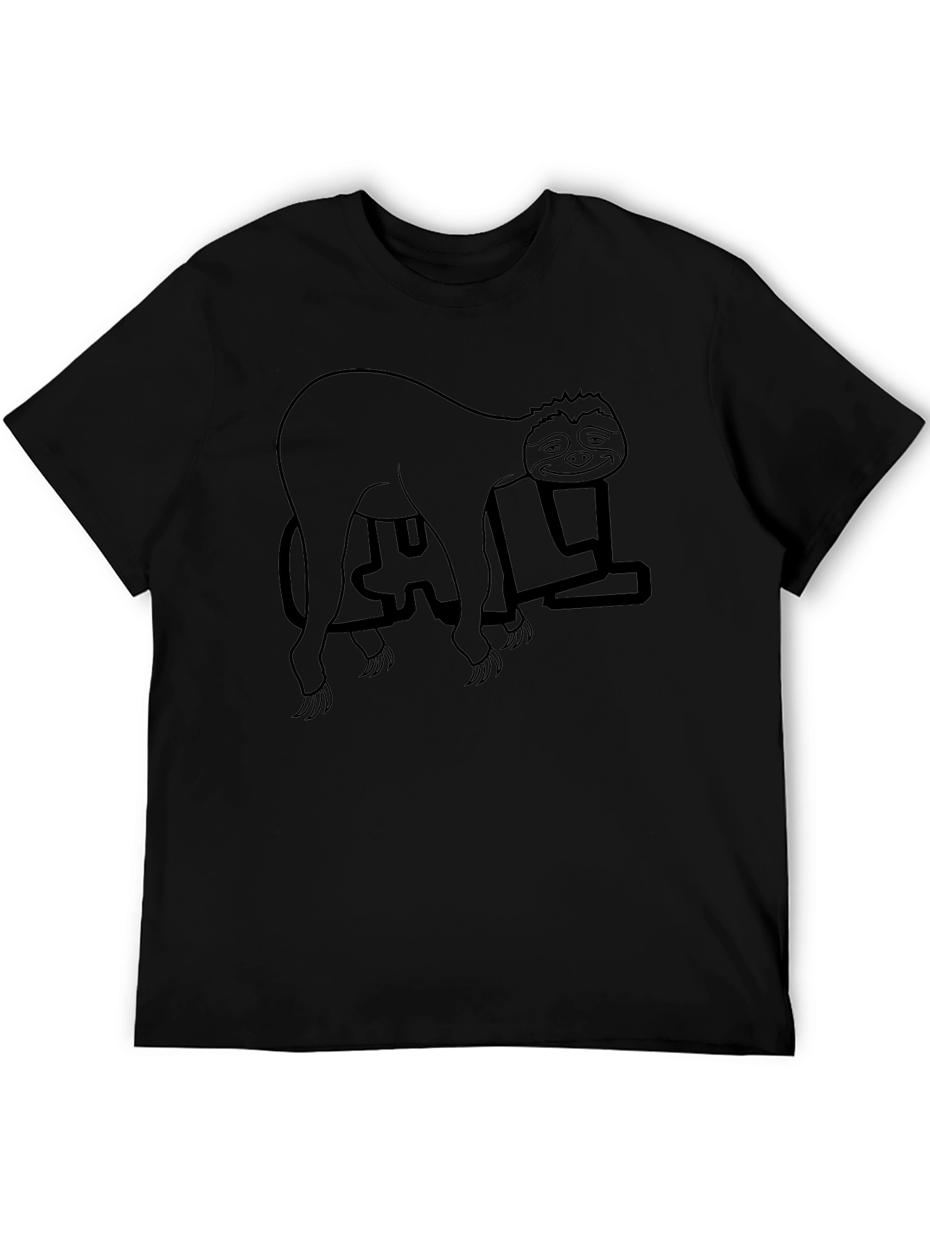 Sloth Doing Yoga Black T-Shirt