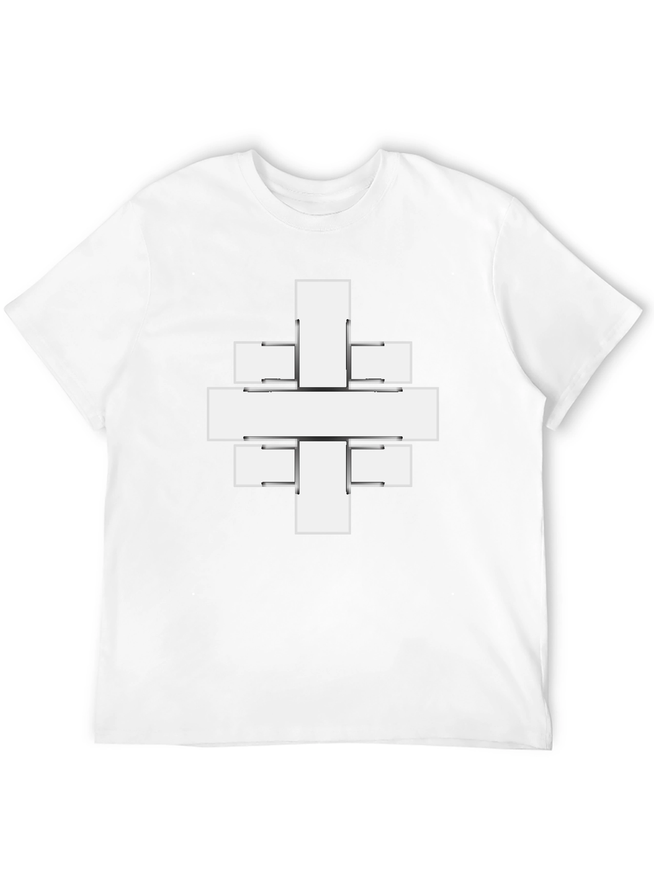 Abstract Cross Graphic Print Black Tee