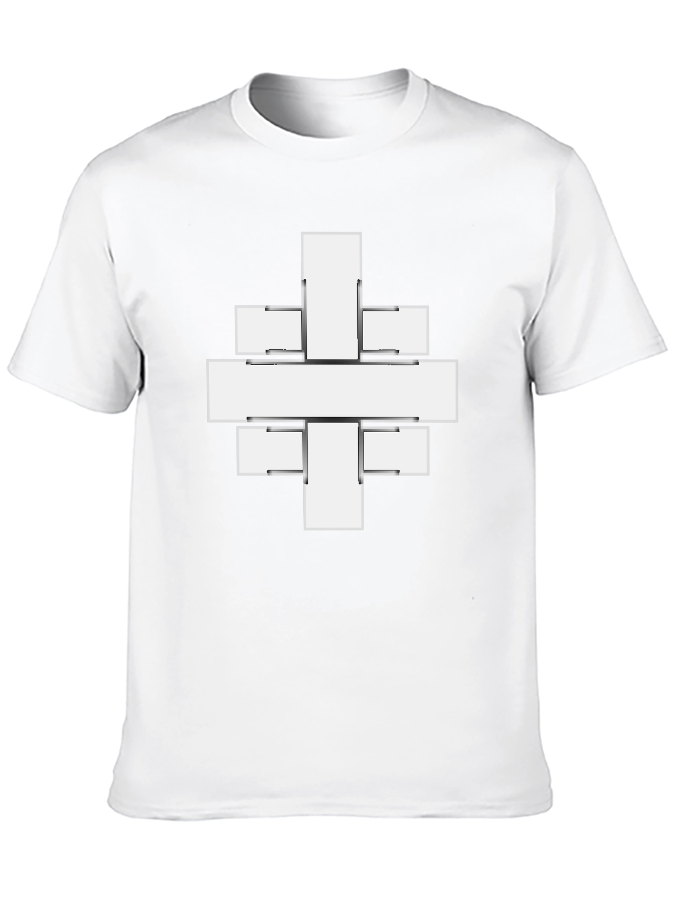 Abstract Cross Graphic Print Black Tee