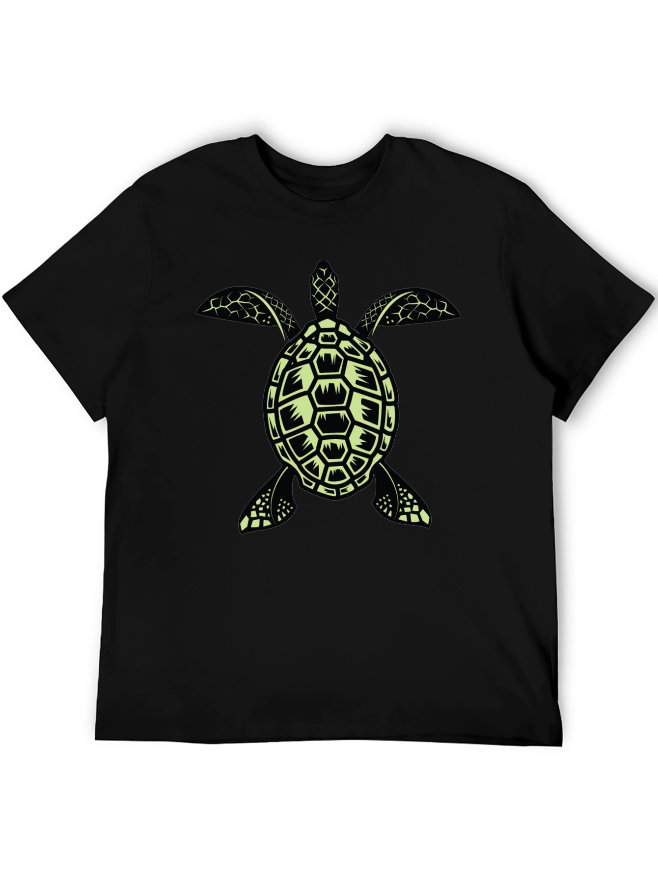 Turtle Graphic Tee - Black Cotton T-Shirt