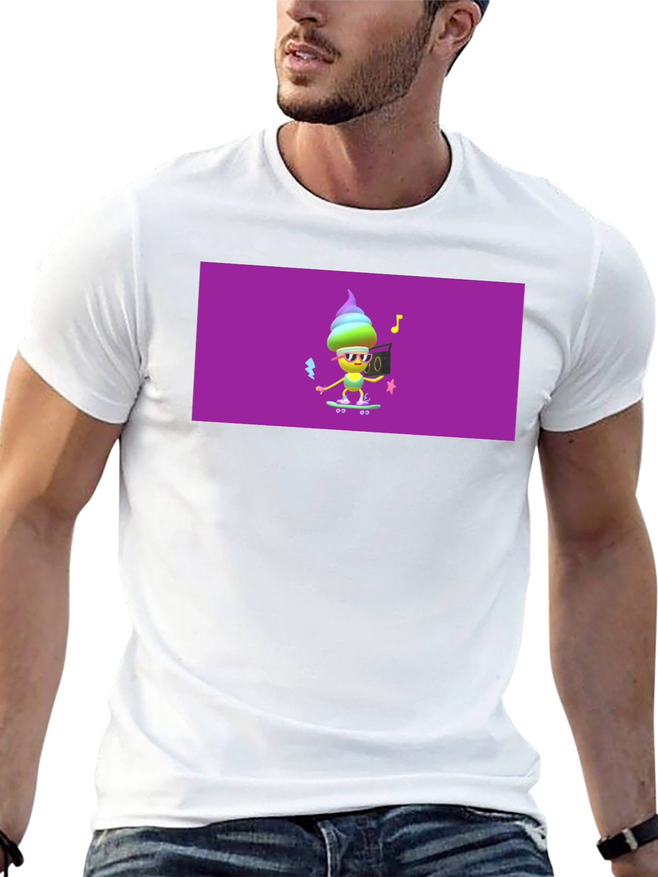 Cool Ice Cream Skateboarder Graphic Tee
