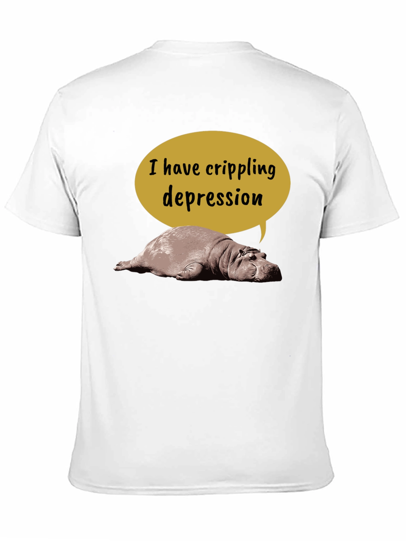 Crippling Depression Hippo T-Shirt - Funny Animal Tee