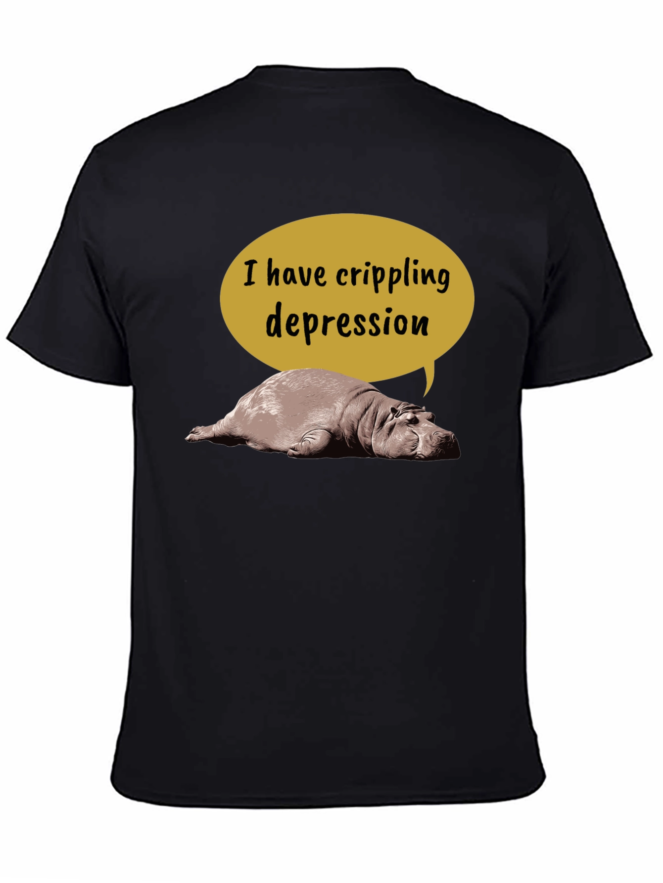 Crippling Depression Hippo T-Shirt - Funny Animal Tee