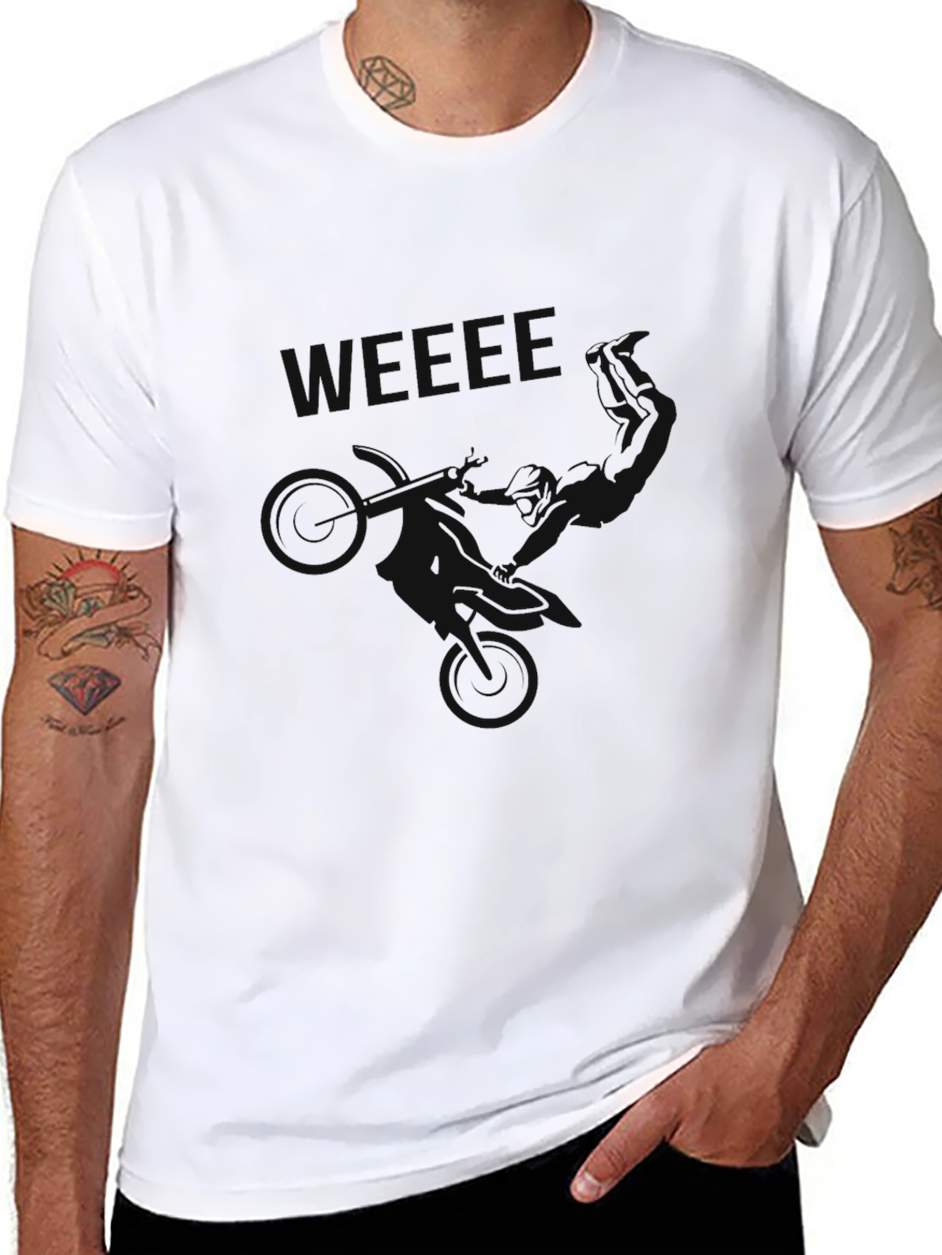Black Graphic Tee - WEEEEE! Moto Design