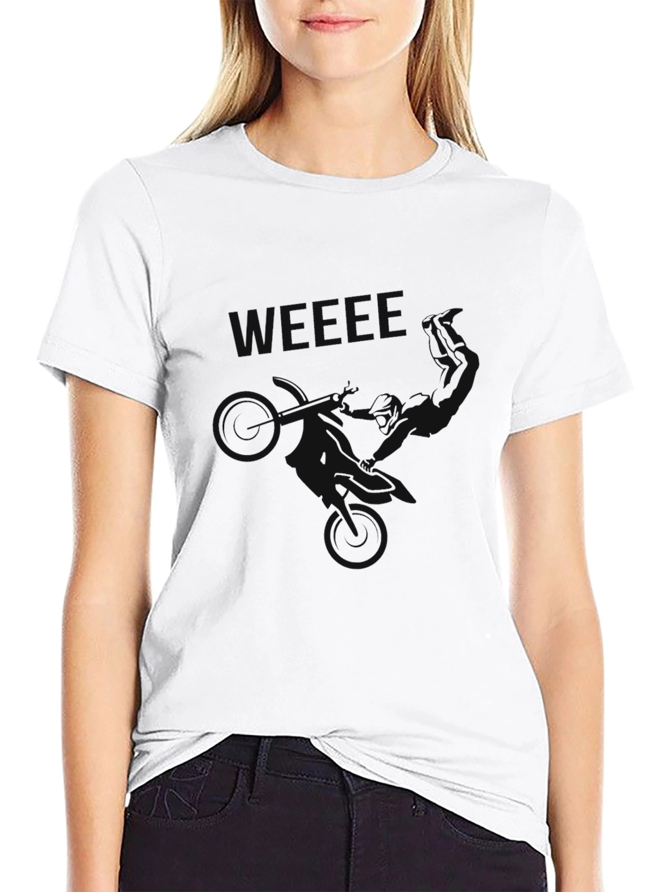 Black Graphic Tee - WEEEEE! Moto Design