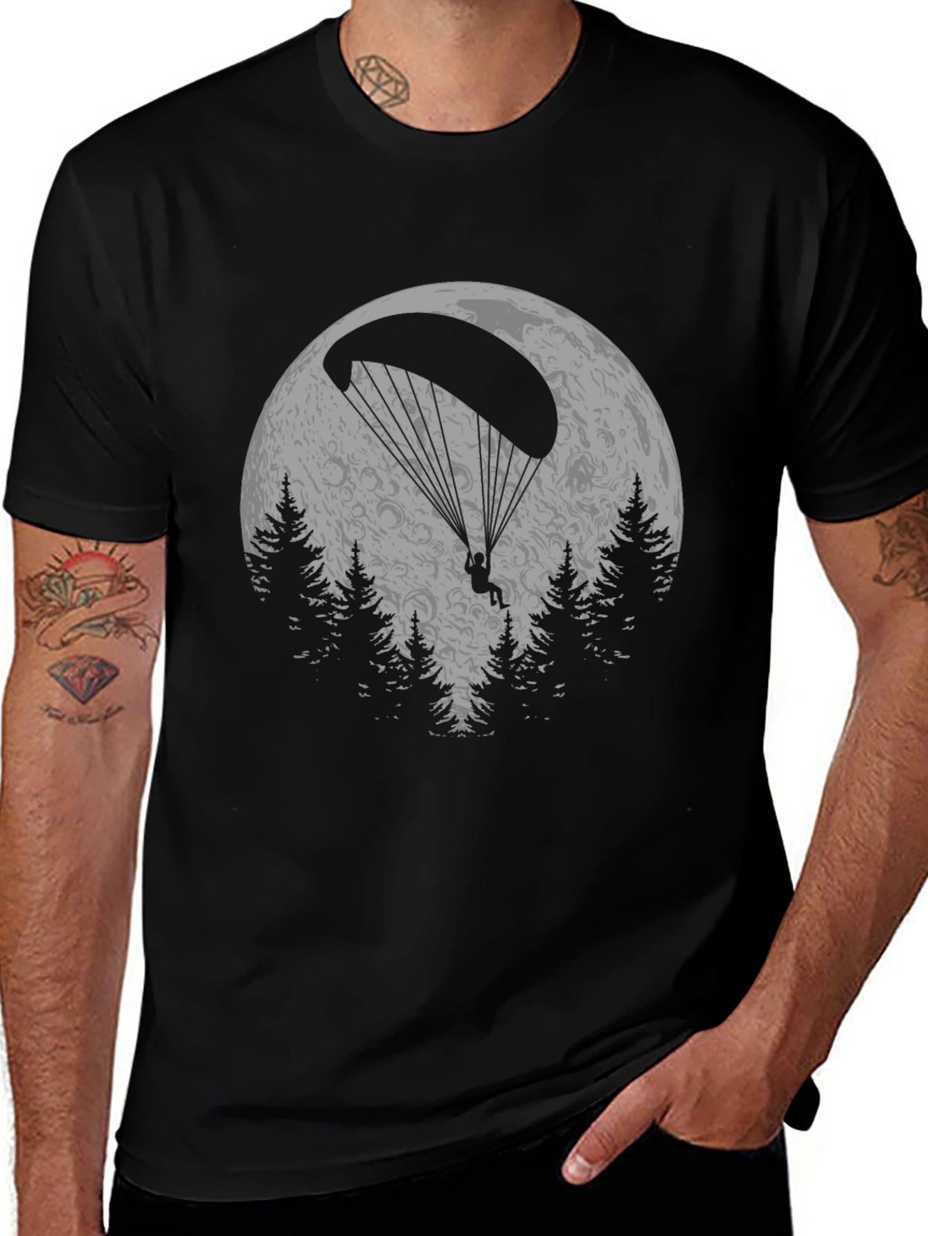 Paragliding Moon T-Shirt