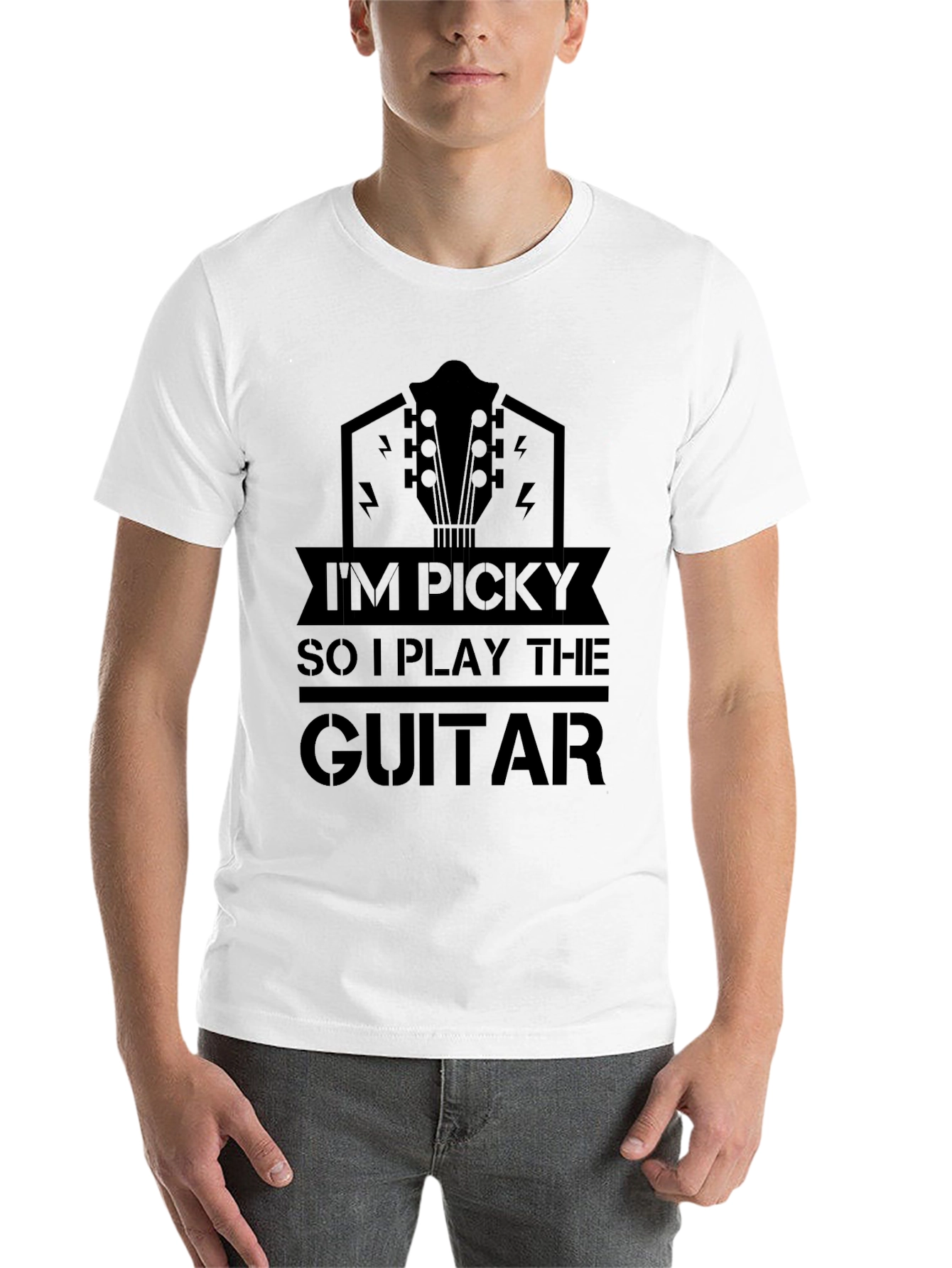 Im Picky So I Play The Guitar Black T-Shirt