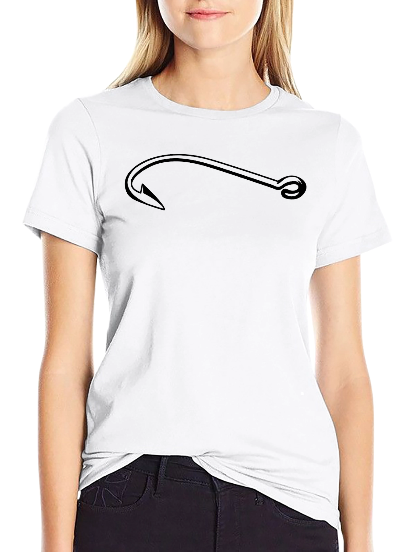 Fishing Hook Graphic T-Shirt - Mens Black Tee