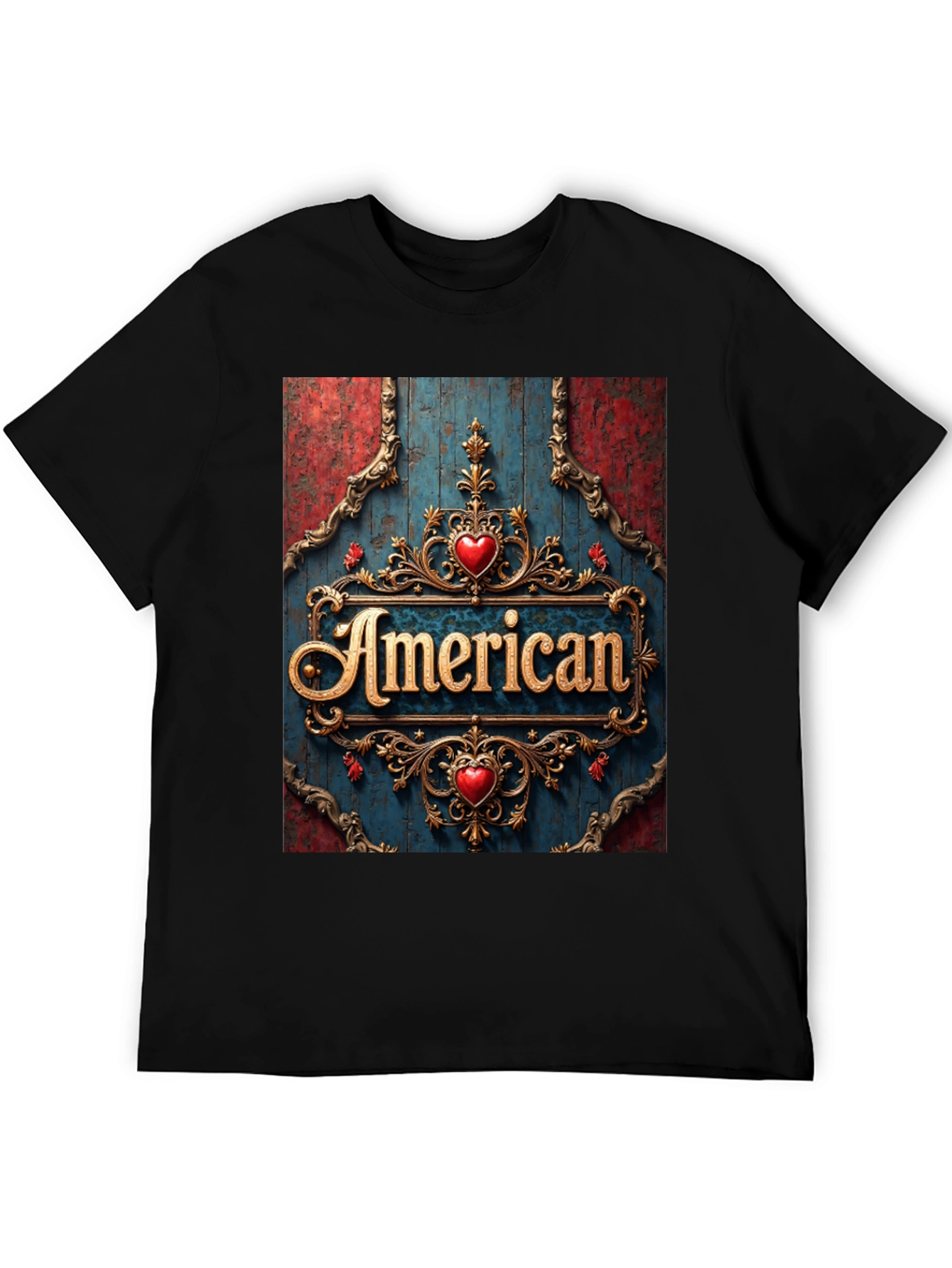 American Pride T-Shirt: Ornate Heart Design