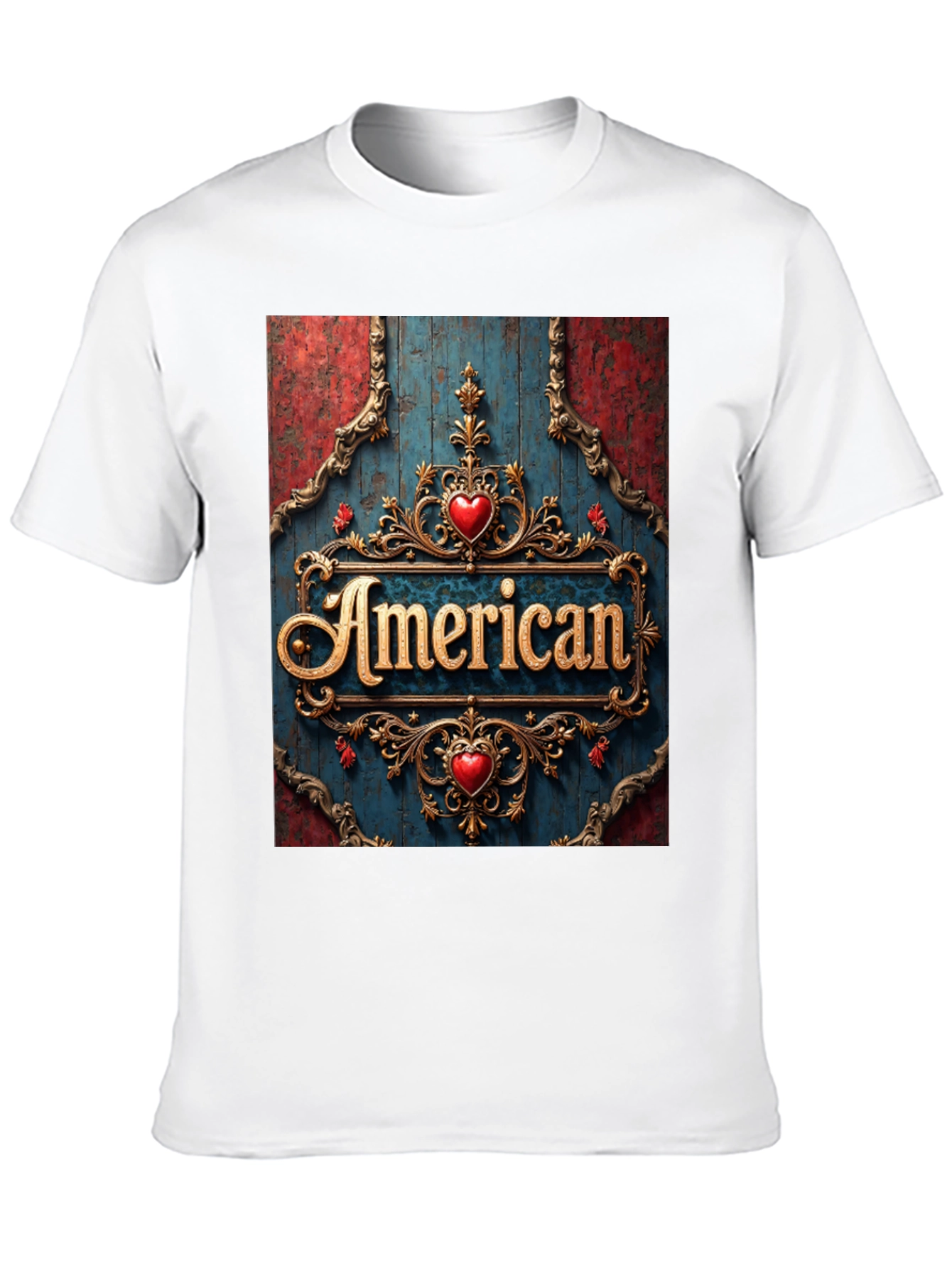 American Pride T-Shirt: Ornate Heart Design