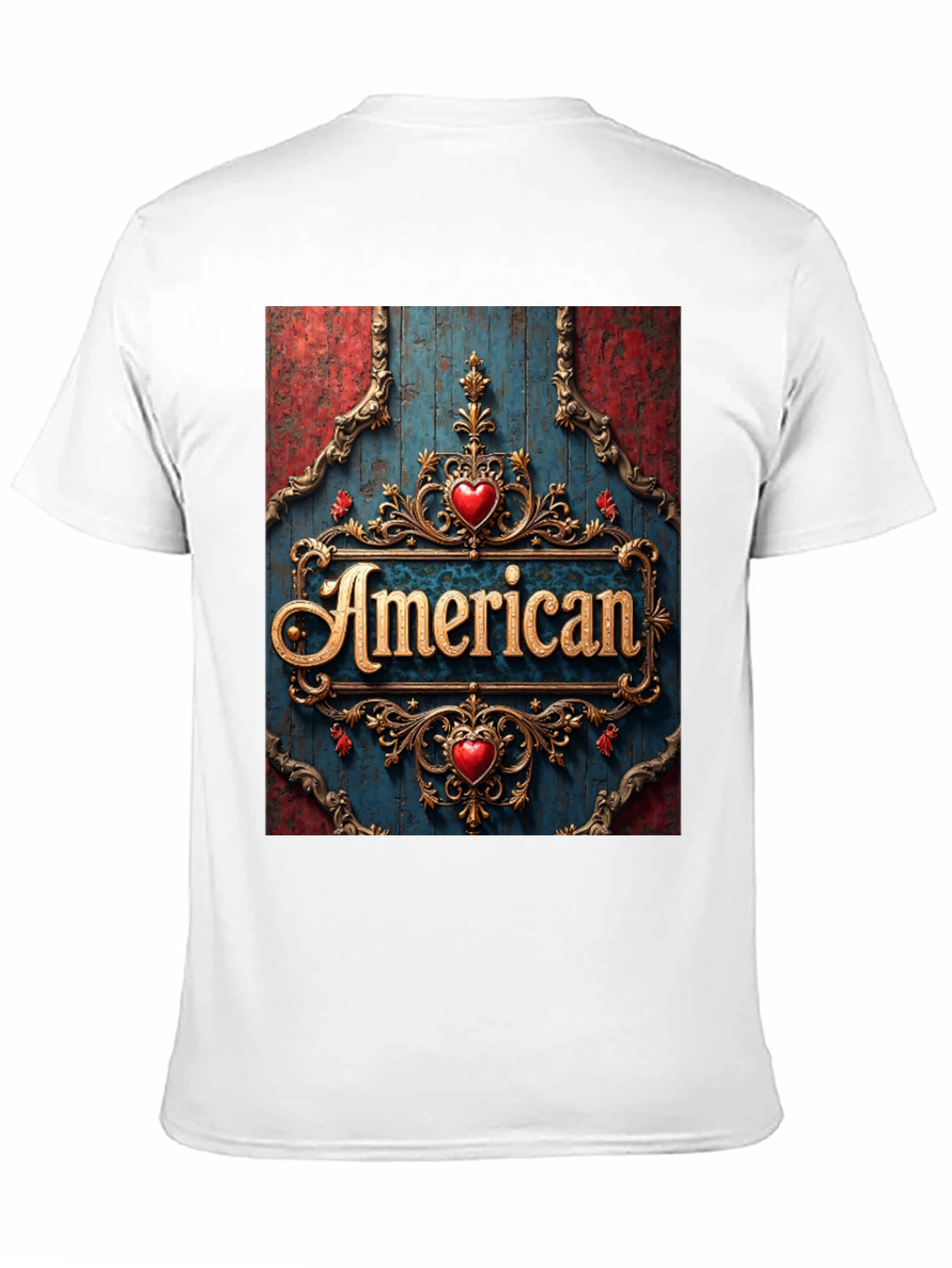 American Pride T-Shirt: Ornate Heart Design