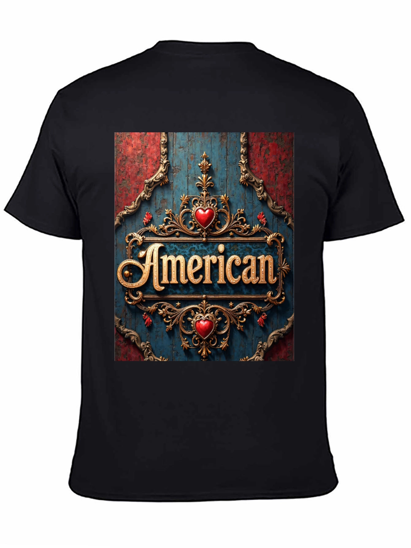 American Pride T-Shirt: Ornate Heart Design