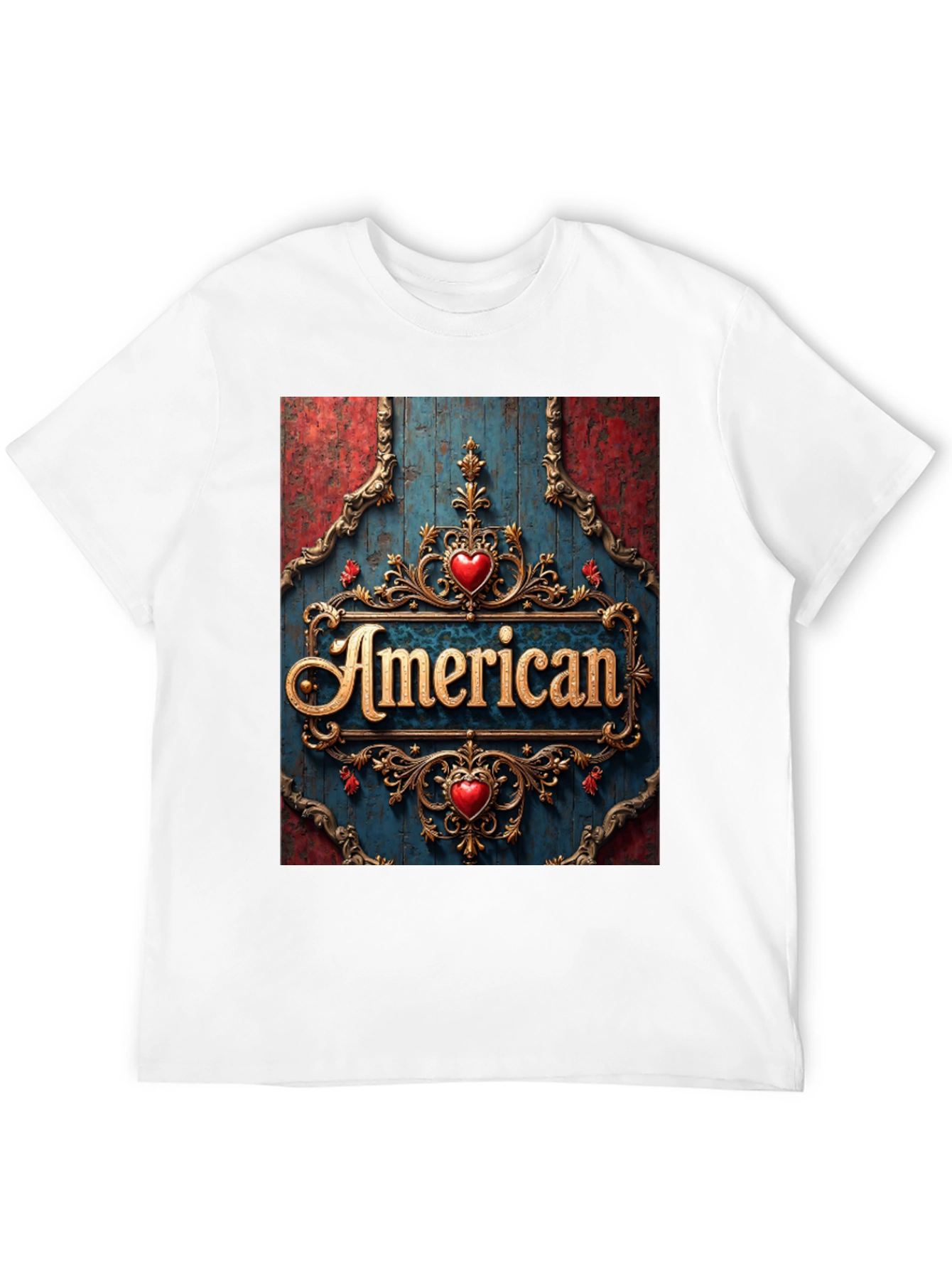 American Pride T-Shirt: Ornate Heart Design