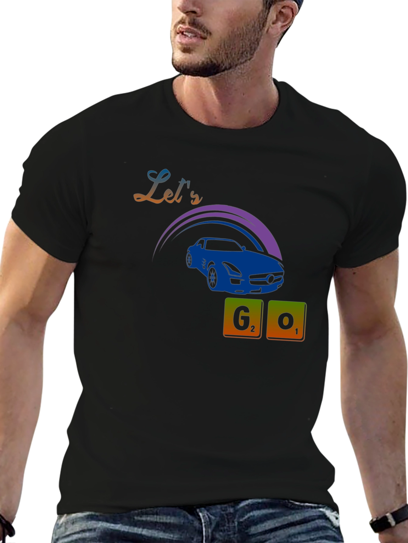 Lets Go Car Graphic Tee - Black