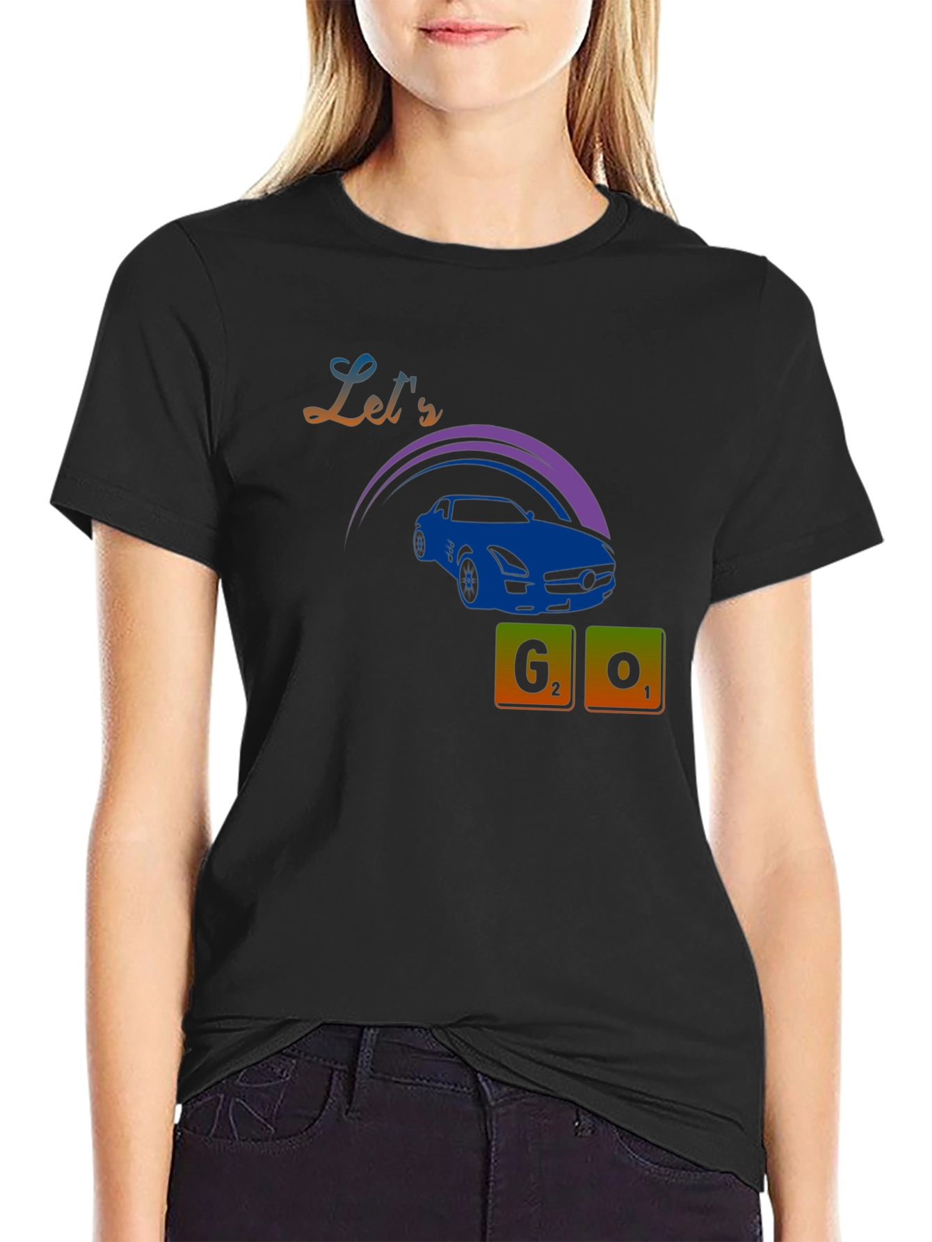 Lets Go Car Graphic Tee - Black